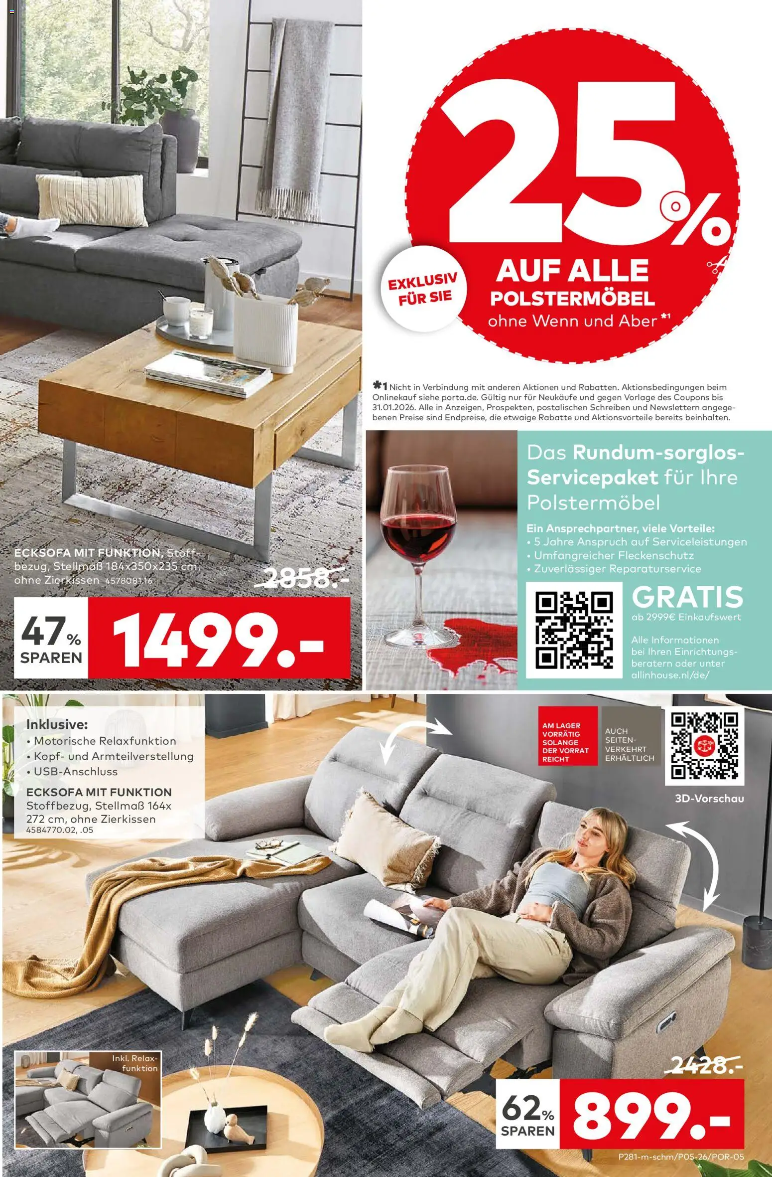 Porta! Prospekt Berlin – gültig ab 25.01.2026 | Seite: 5 | Produkte: Ecksofa