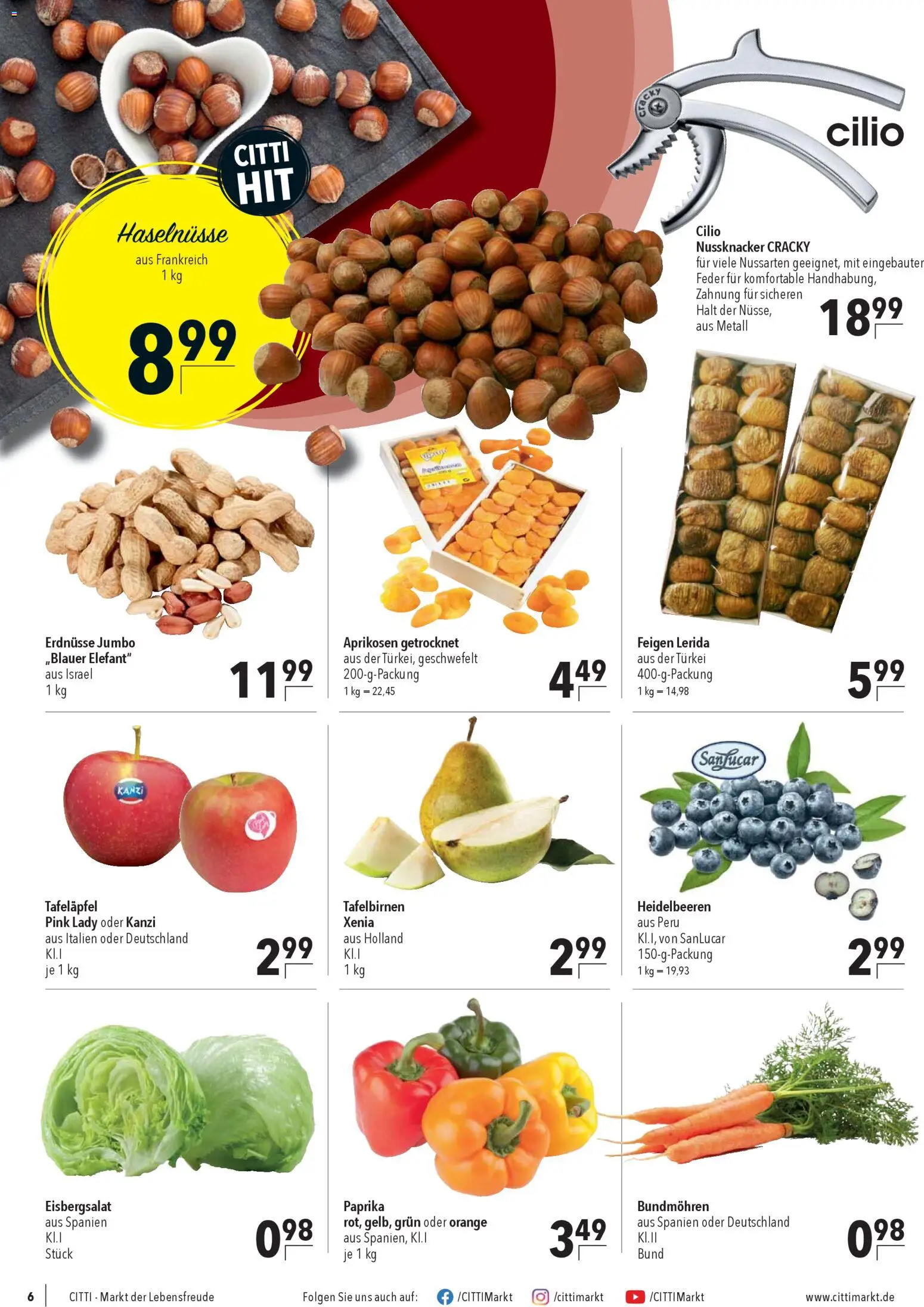 CITTI Markt - Black Friday – gültig ab 12.11.2025 | Seite: 6 | Produkte: Erdnüsse, Eisbergsalat, Heidelbeeren, Paprika
