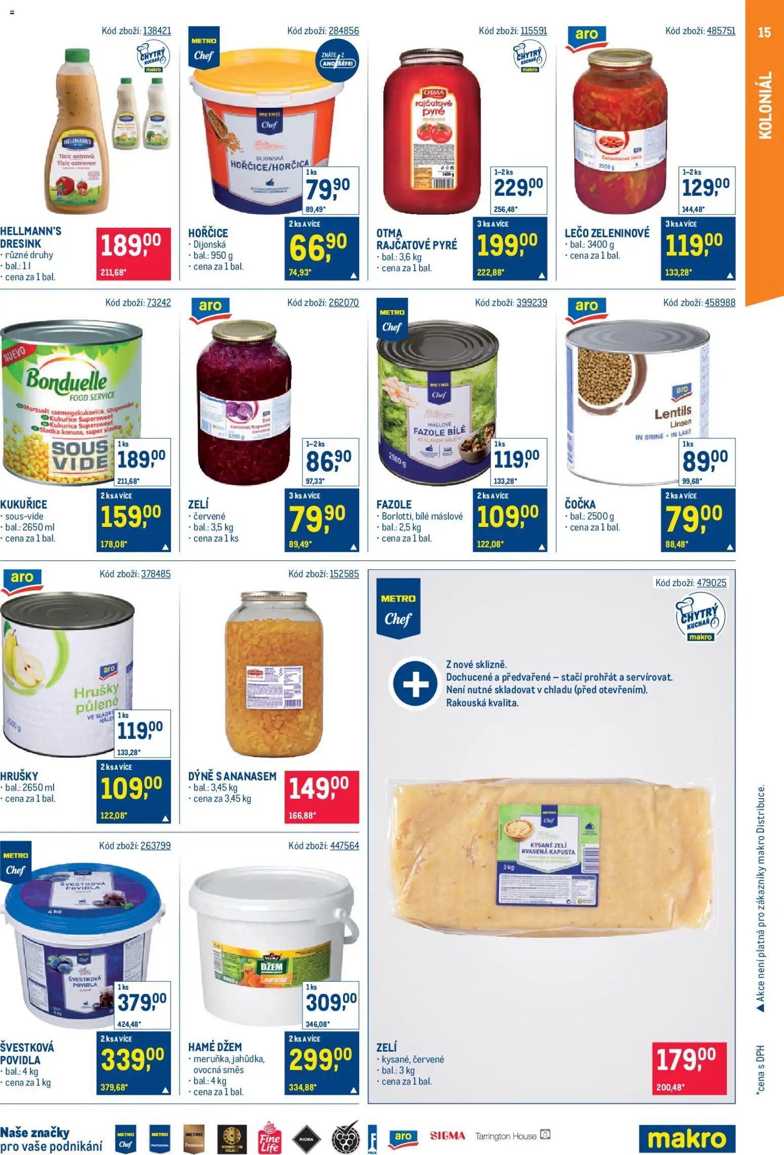 Makro leták - Gastronomie od 22.10.2025 | Strana: 15 | Produkty: Hrušky, Povidla, Hořčice, Fazole