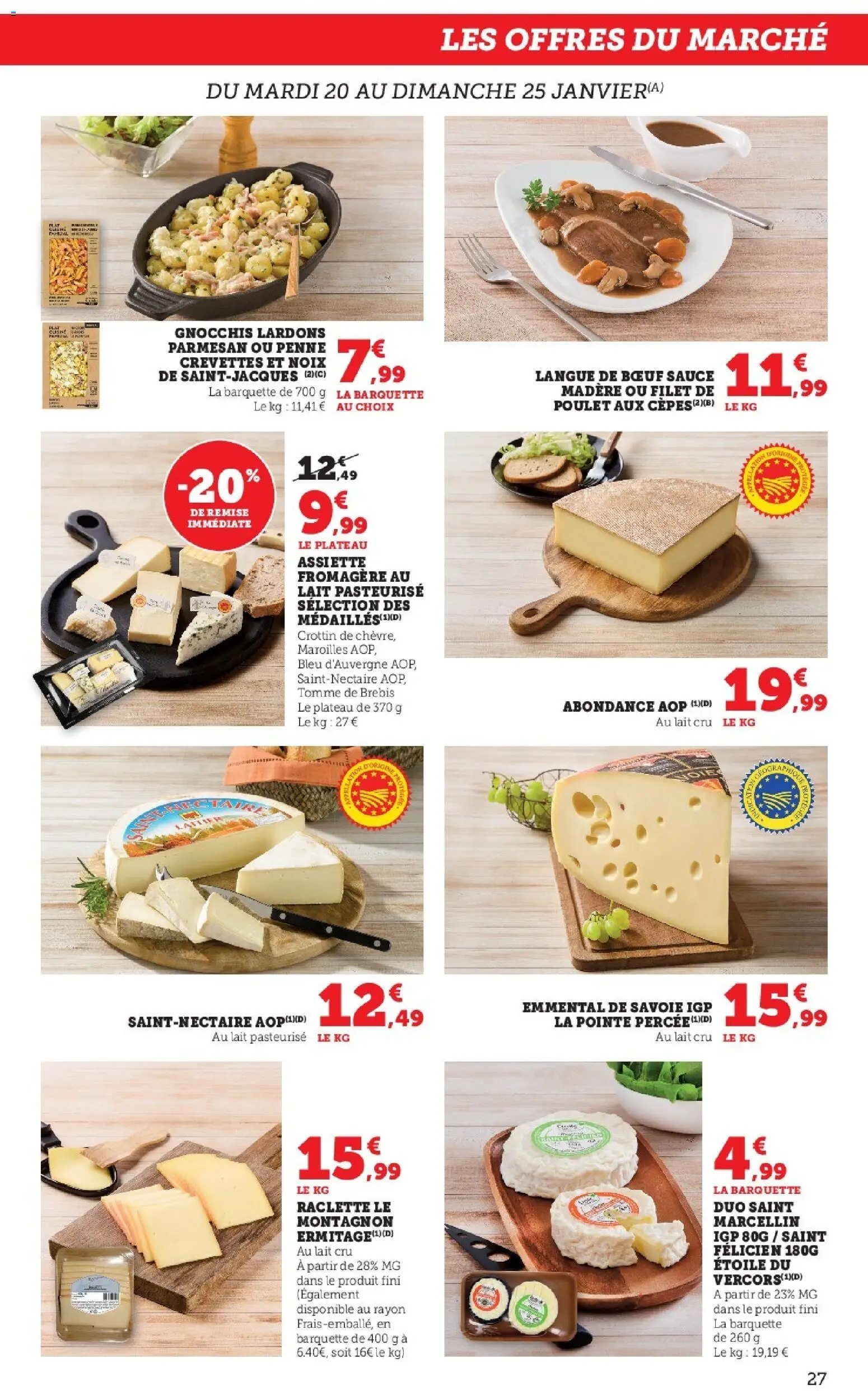 {H1} | Page: 27 | Produits: Plateau, Lardons, Emmental, Raclette