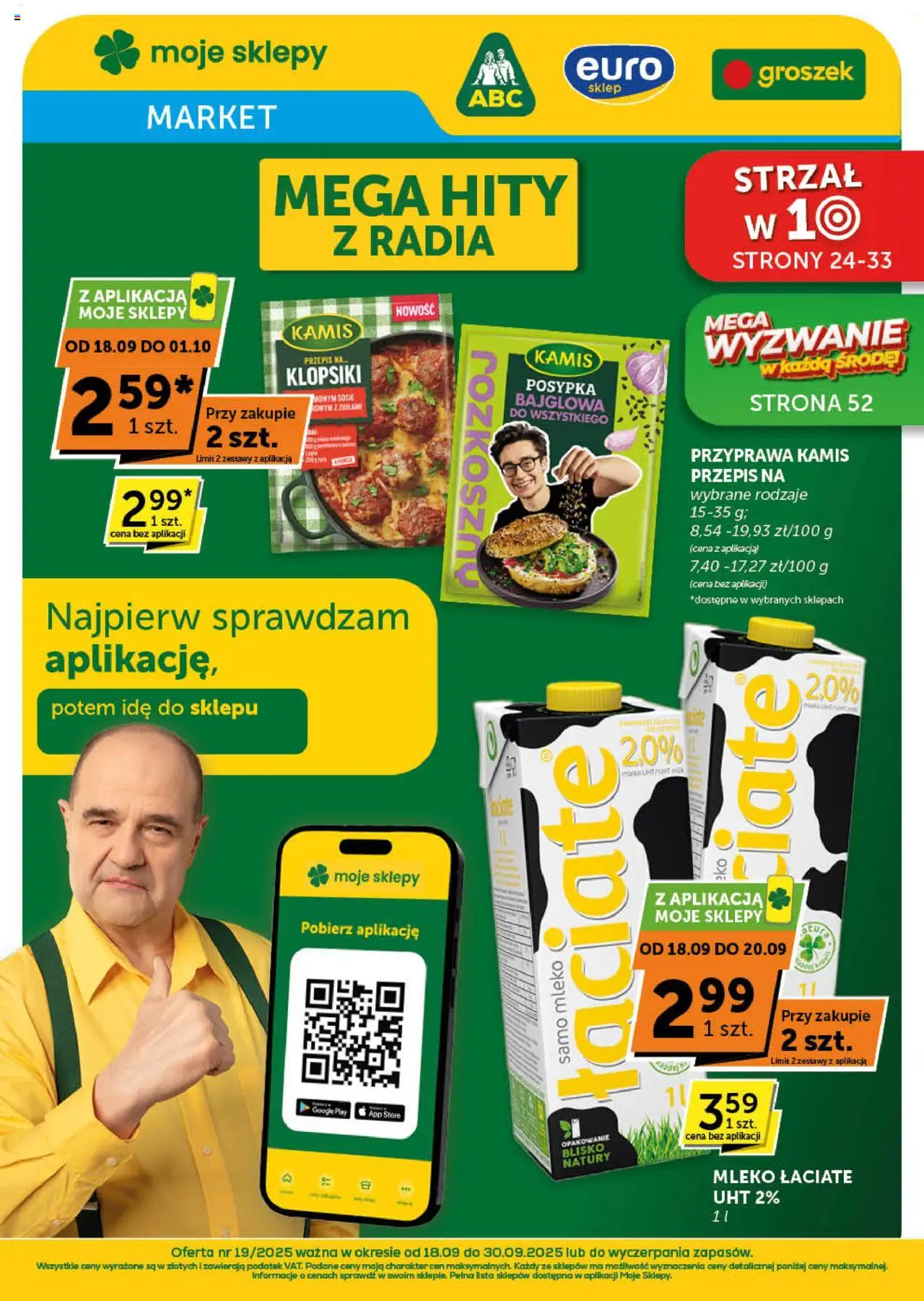 Groszek Gazetka - Market od 18.09.2025 | Strona: 1 | Produkty: Groszek, Klopsiki, Mleko