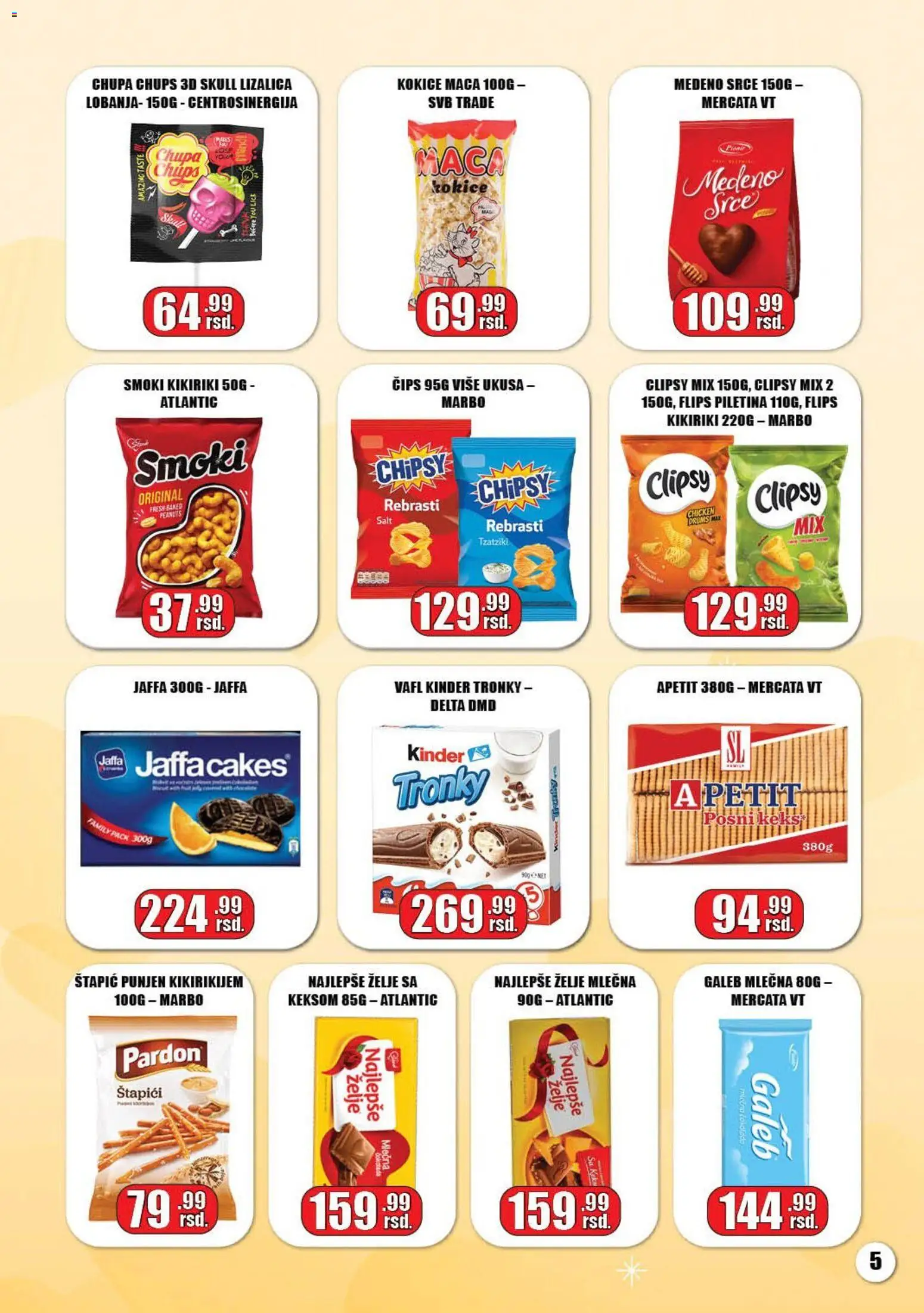 Gala MARKET katalog - važi od 05.03.2026 | Strana: 5 | Proizvode: Čips, Smoki, Kikiriki, Piletina