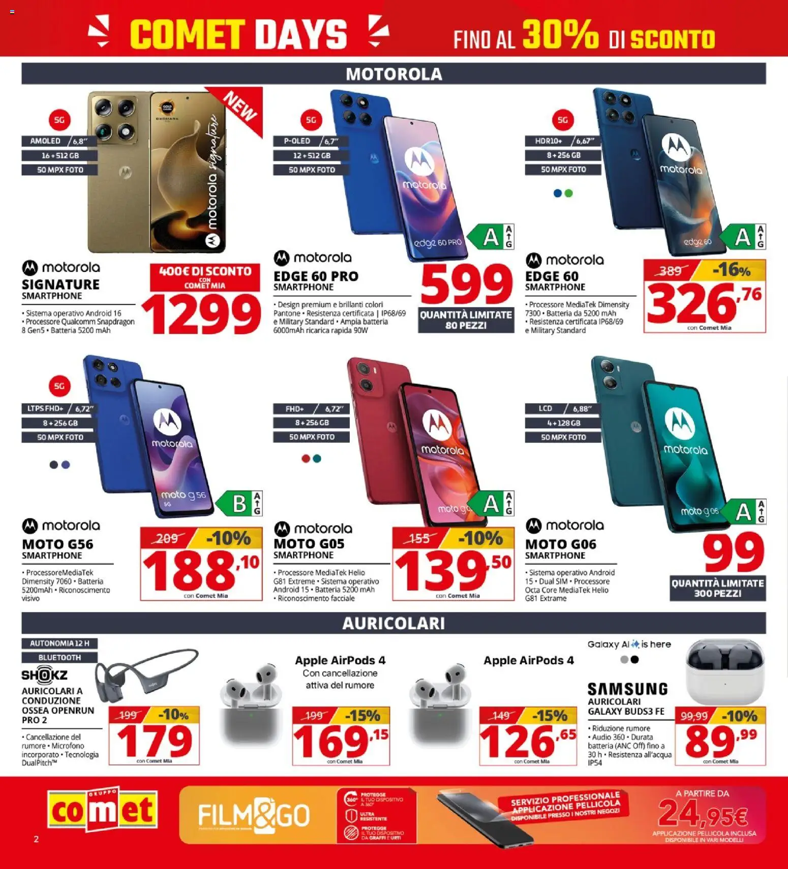 Volantino Comet volantino del 19.03.2026 | Pagina: 2 | Prodotti: Auricolari, Audio, Airpods, Batteria