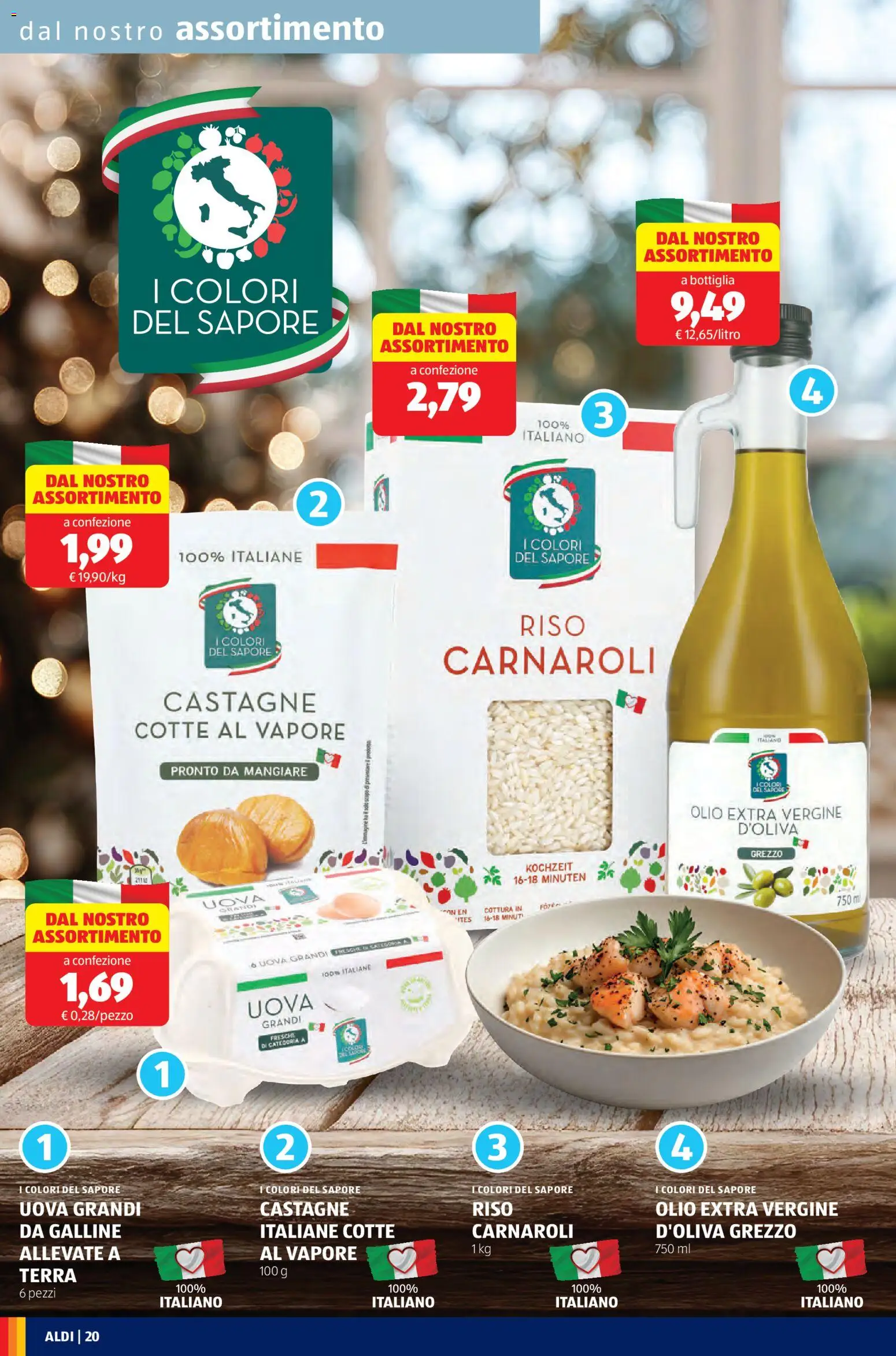 Volantino Aldi del 17.11.2025 | Pagina: 20 | Prodotti: Riso, Olio, Olio extra vergine, Terra