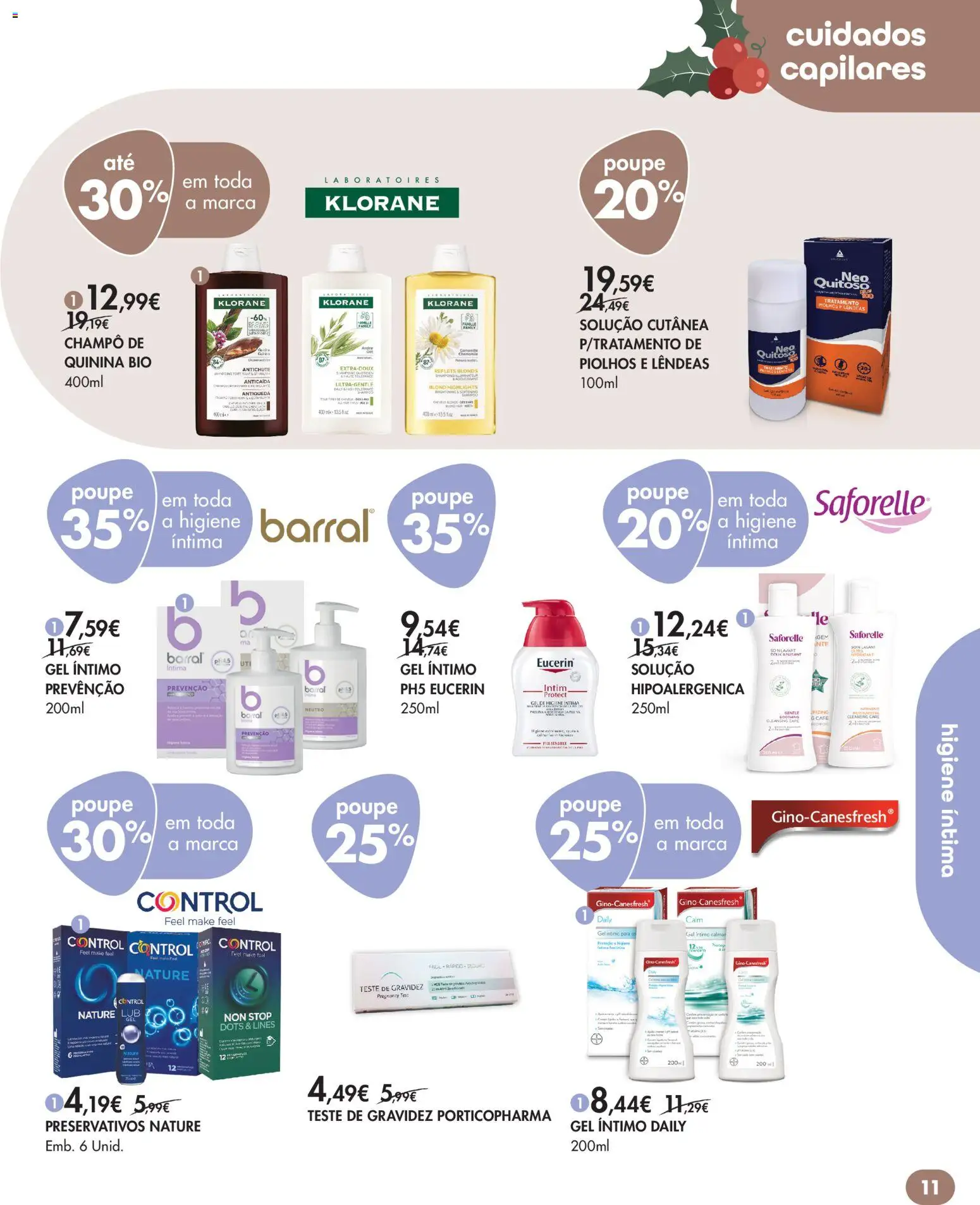 Pingo Doce Bem Estar Natal Lojas │ válido de 18.11.2025 | Página: 38 | Produtos: Preservativos, Shampoo, Teste de gravidez