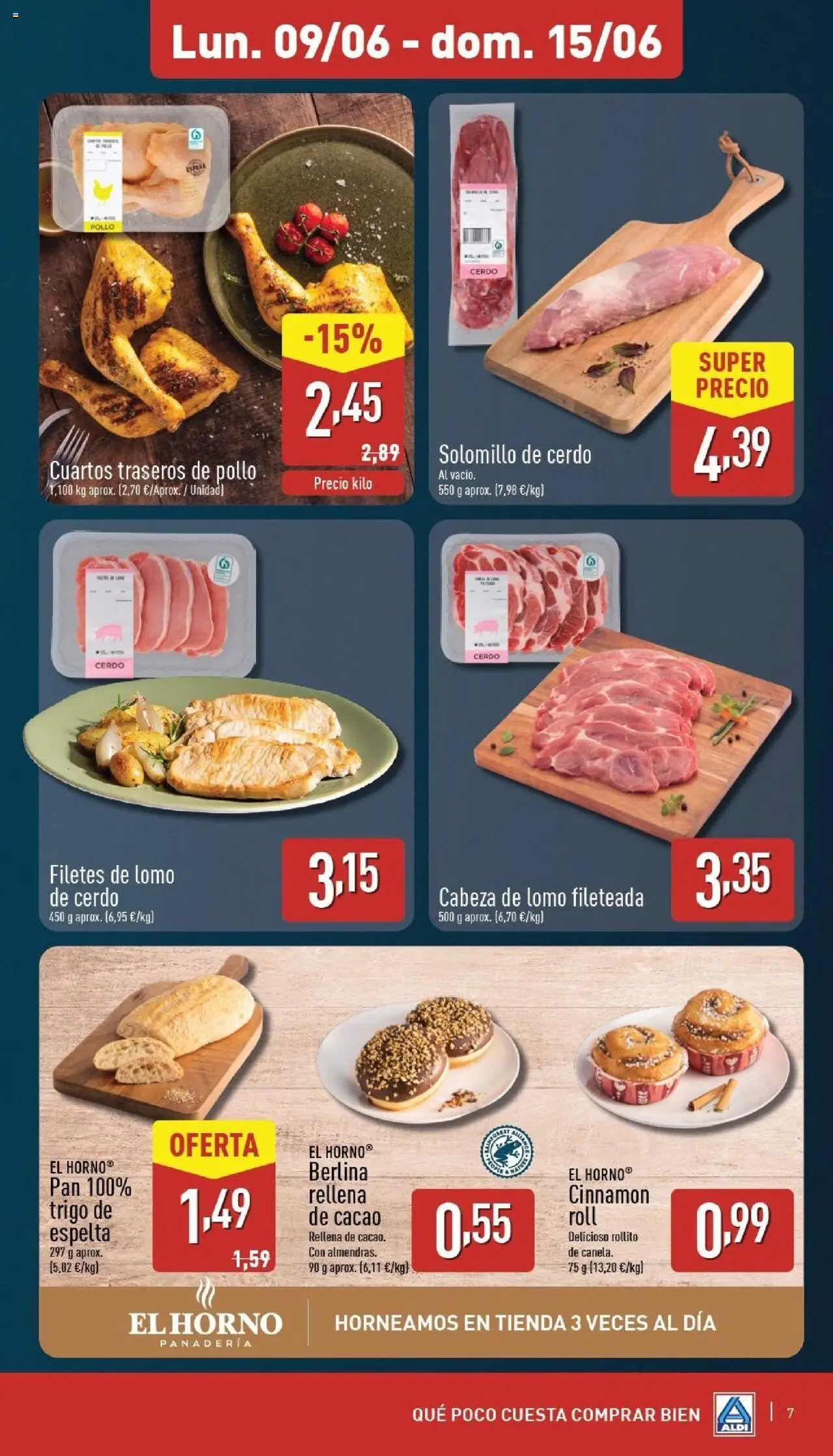 Aldi folleto Península │ válido desde el 09.06.2025 | Página: 7 | Productos: Chocolate, Cerdo, Horno, Φρυγανιές σικάλεως