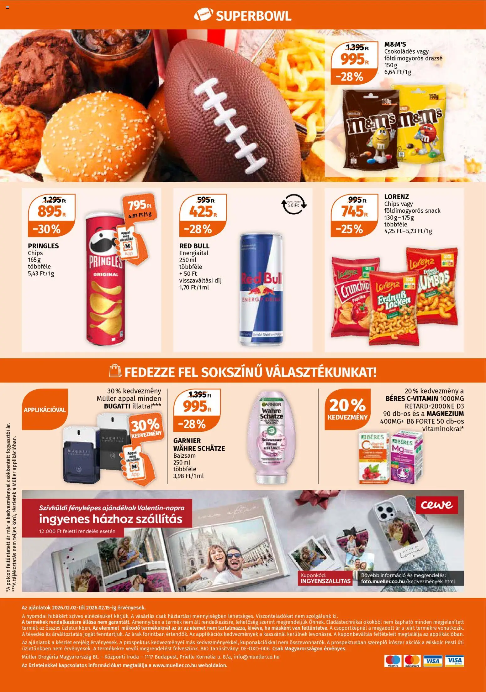 Müller akciós ujság - amely érvényes a következő dátumtól: 02.02.2026 | Oldal: 12 | Termékek: Chips, Pringles, Energiaital, Drazsé