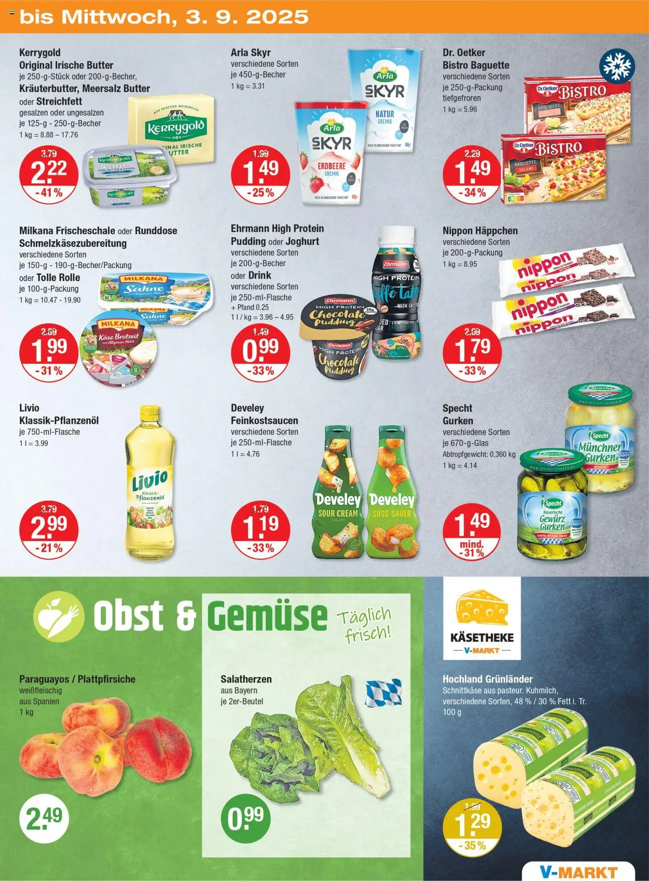 V-Markt - /Oberbayern - gültig ab dem 28.08.2025 | Seite: 19 | Produkte: Milch, Pudding, Grunlander, Sahne