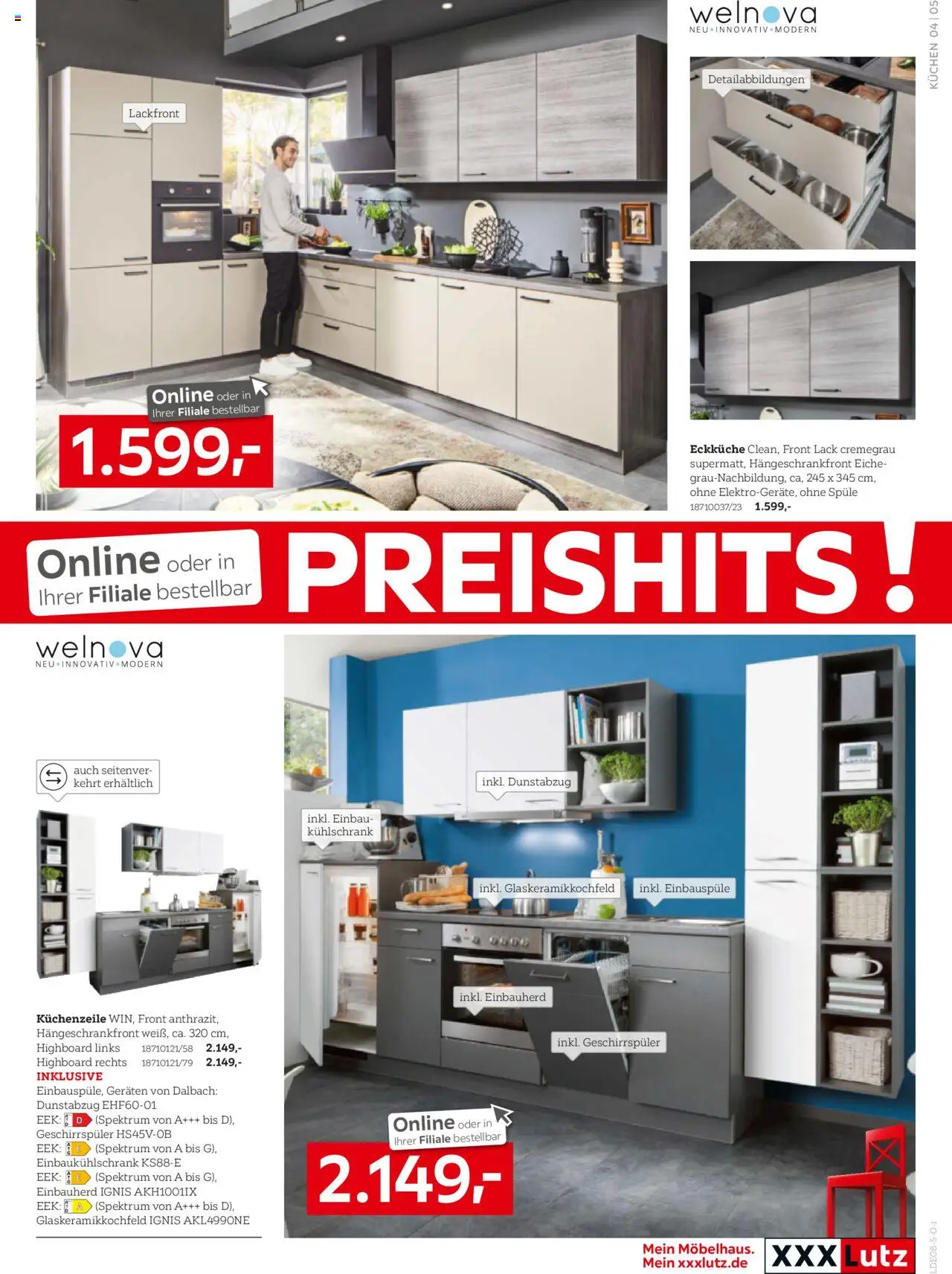 XXXL Lutz Nr. 1 bei Küchen - gültig ab dem 11.08.2025 | Seite: 5 | Produkte: Geschirrspüler, HIghboard, Dunstabzug, Kuchen