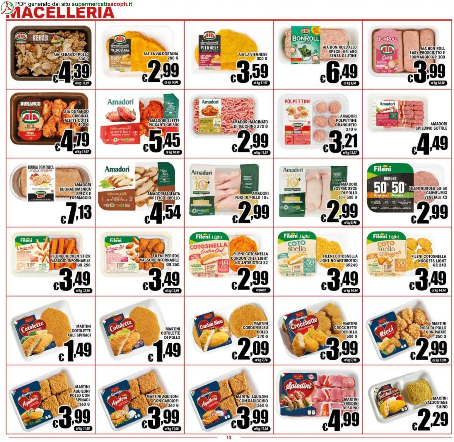 Volantino Sacoph del 17.04.2026 | Pagina: 12 | Prodotti: Formaggio, Prosciutto, Crocchette, Macinato
