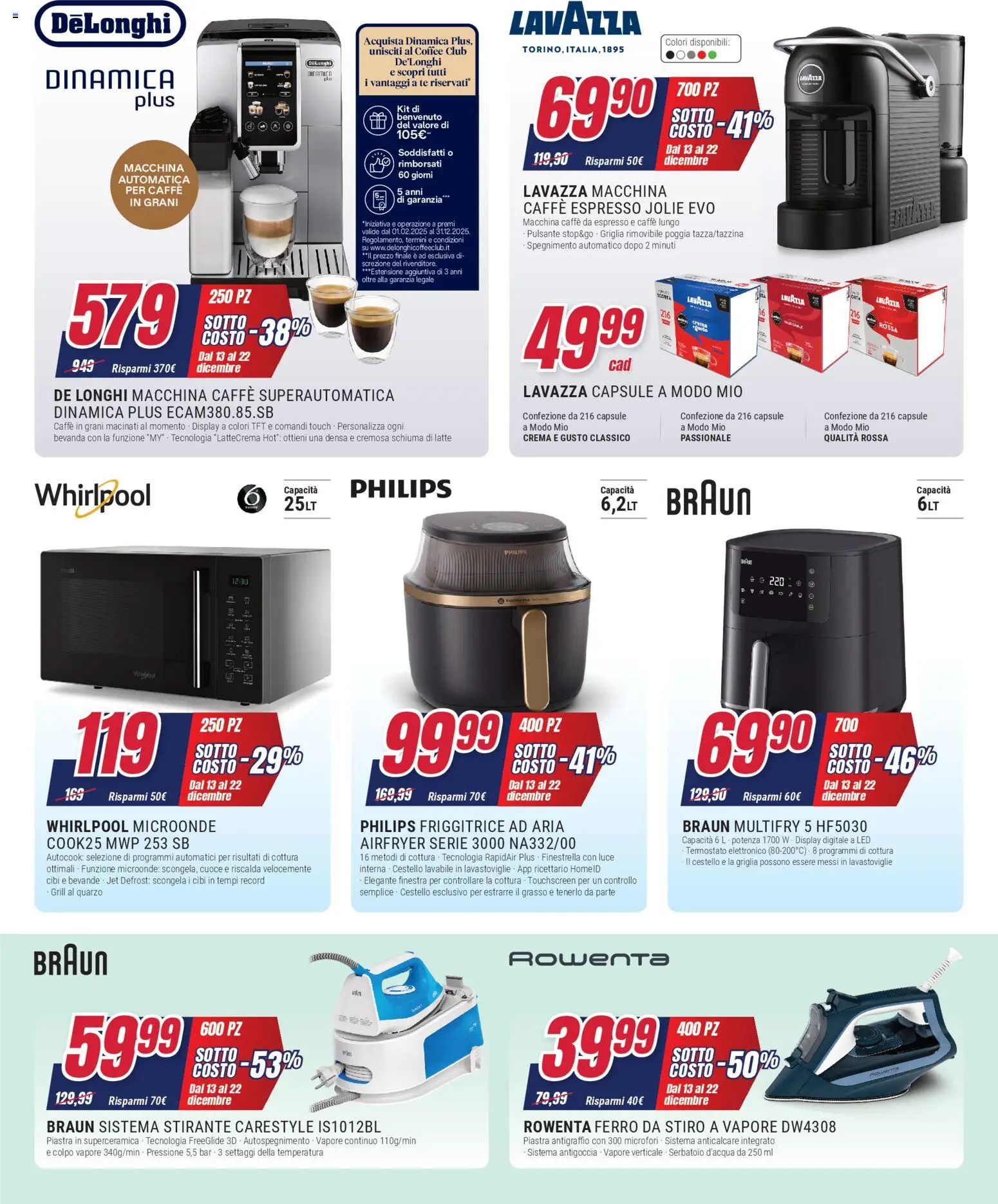 Volantino Trony del 13.12.2025 | Pagina: 5 | Prodotti: Tè, Anticalcare, Ferro da stiro, Lavazza