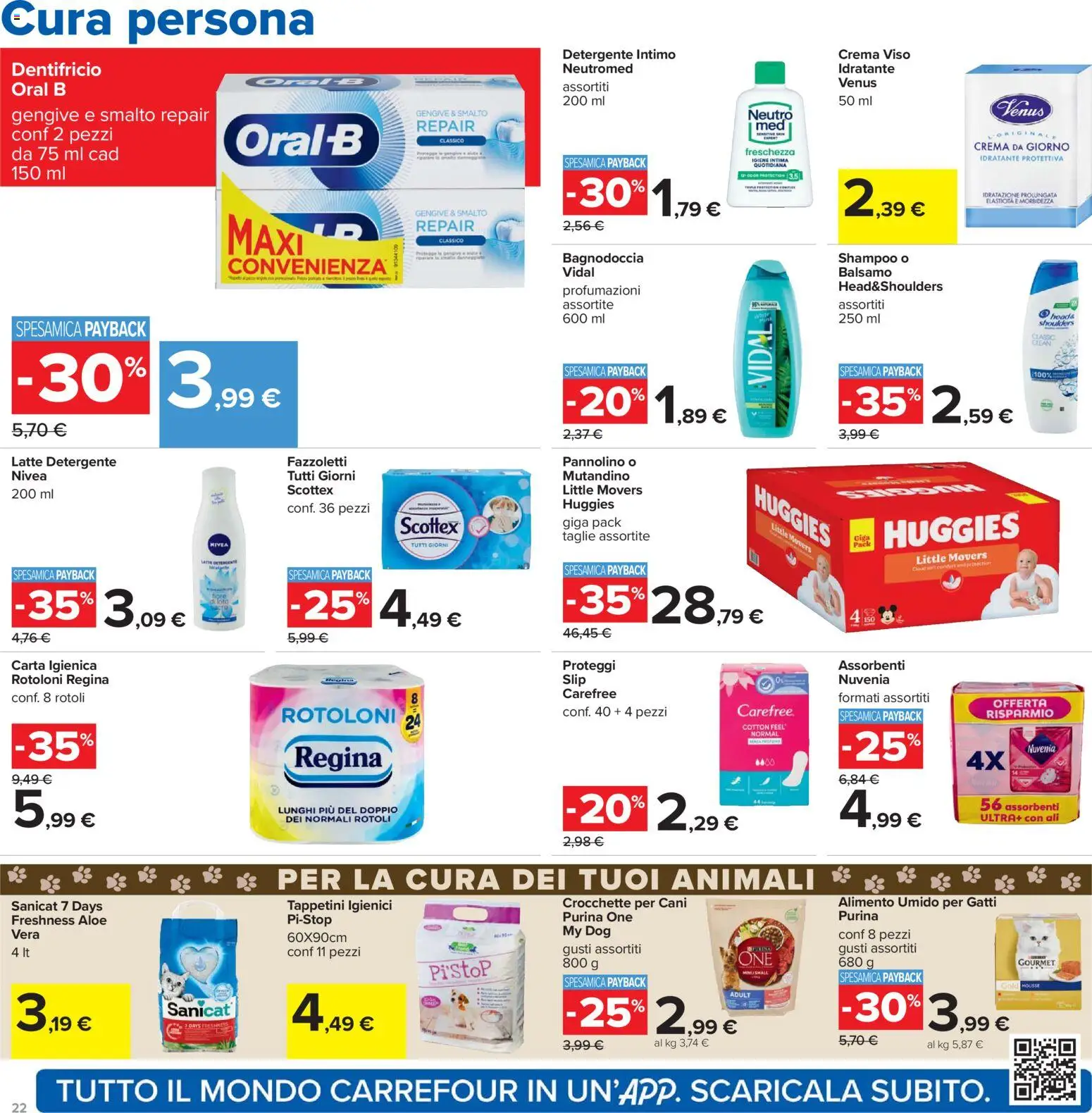 Volantino Carrefour del 07.04.2026 | Pagina: 22 | Prodotti: Balsamo, Dentifricio, Slip, Crocchette