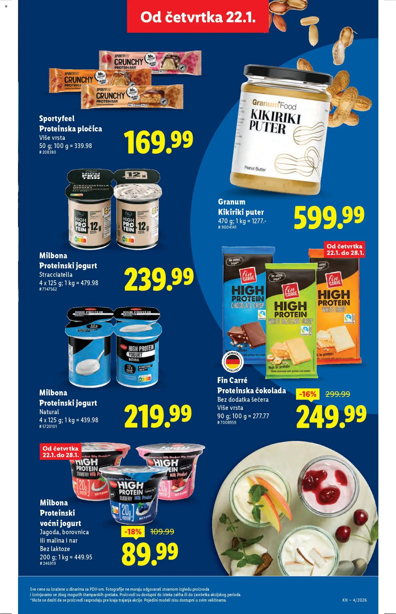 Lidl katalog - važi od 22.01.2026 | Strana: 45 | Proizvode: Puter, Malina, Čokolada, Voćni jogurt