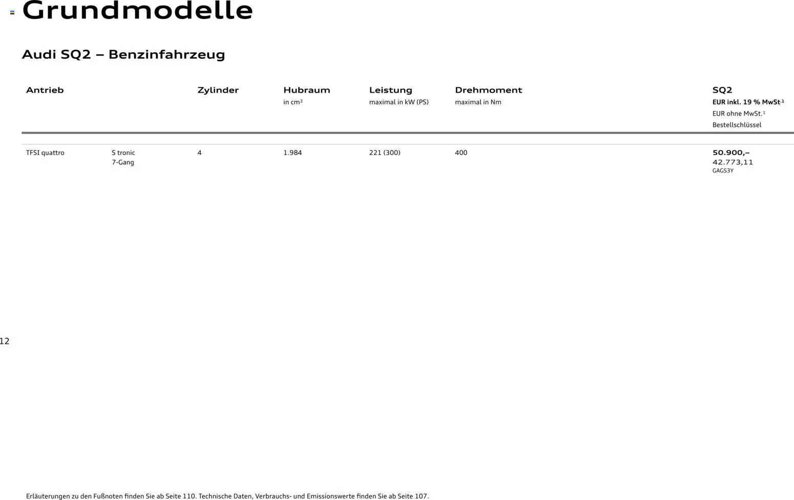 Audi Q2 / SQ2 – gültig ab 05.06.2025 | Seite: 12