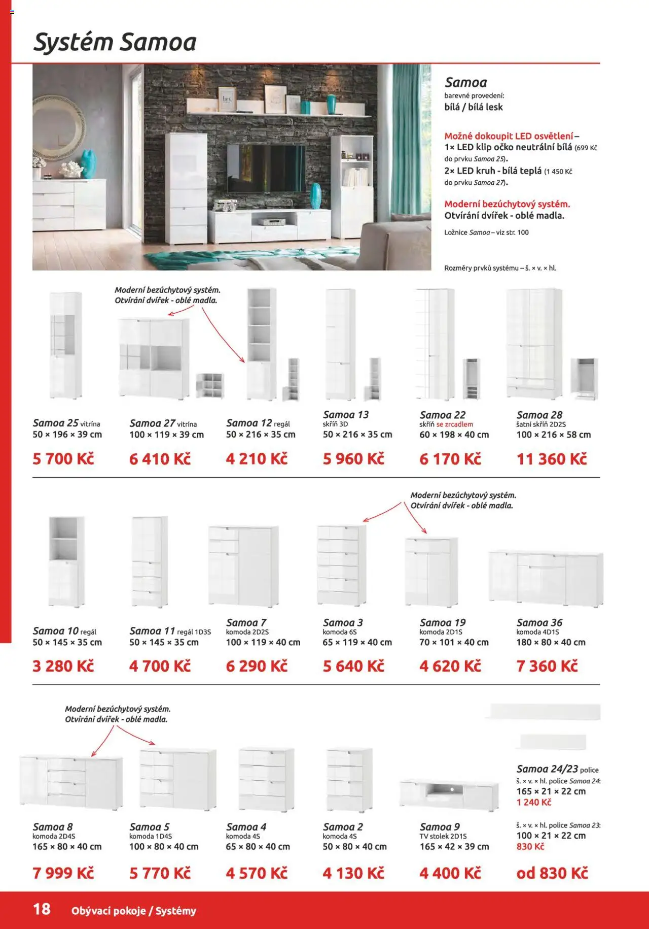 ORFA nábytek katalog 2024-2025 od 15.08.2024 | Strana: 18 | Produkty: Tv, Vitrína, Komoda, Police