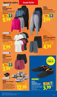 LIDL - Prévisualisation de CRIVIT Pantalon molletonné homme, Du S au XL selon modèle Ex. 75% polyester (recyclé) et 25% coton L'unité au choix. valide à partir de 23.04.2026 | Page: 35