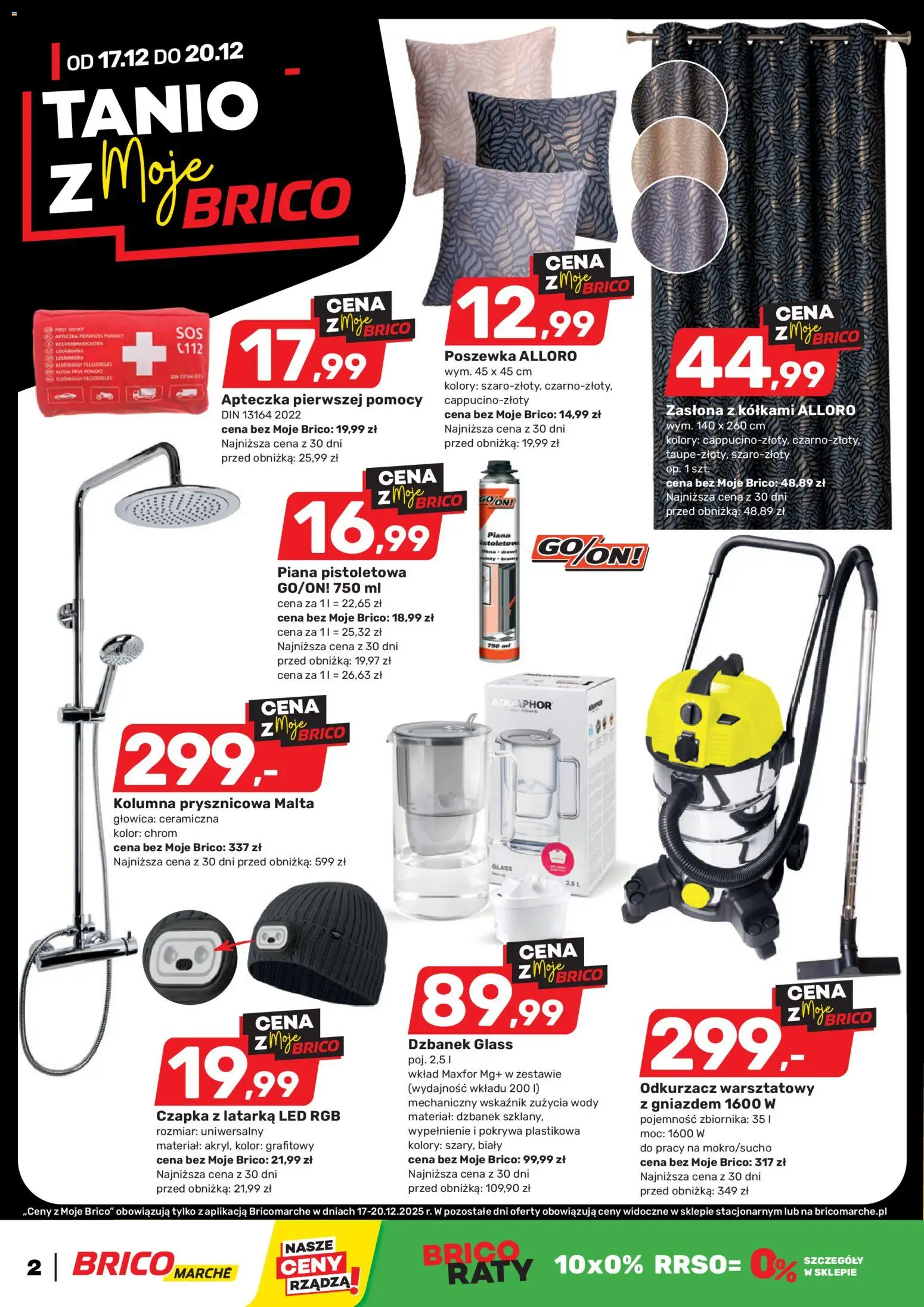 Brico Marché Gazetka - Tanio z Moje Brico od 17.12.2025 | Strona: 1 | Produkty: Dzbanek, Czapka, Odkurzacz, Odkurzacz warsztatowy