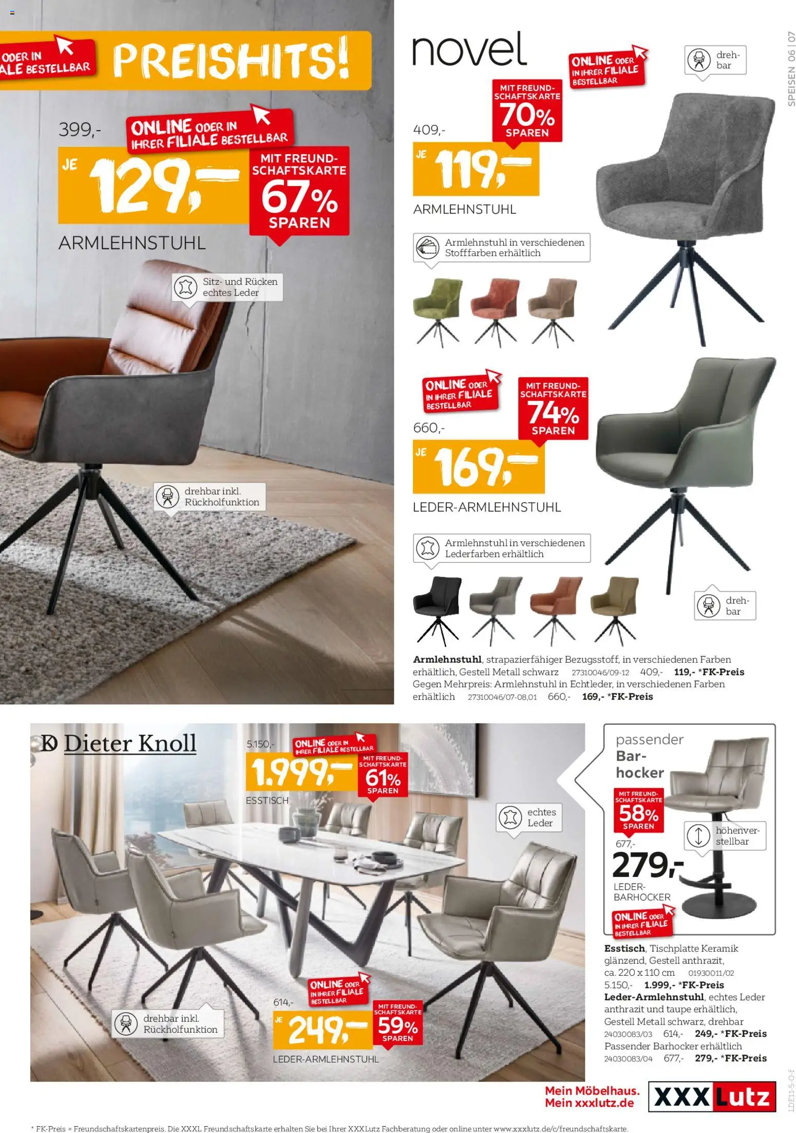 XXXL Lutz Speisen-Preishits! – gültig ab 26.10.2025 | Seite: 7 | Produkte: Hocker, Esstisch, Barhocker