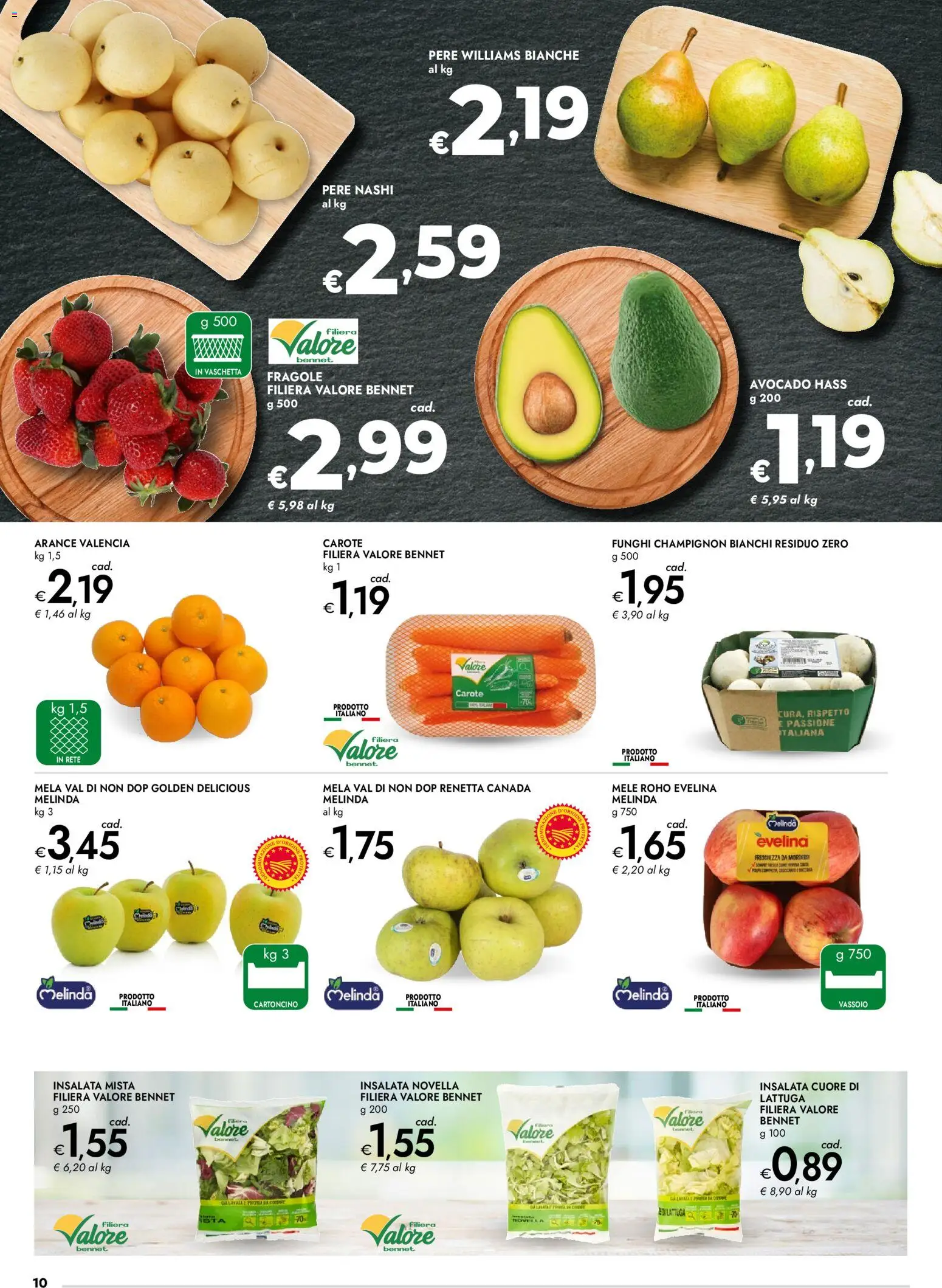 Volantino bennet del 07.04.2026 | Pagina: 10 | Prodotti: Arance, Fragole, Insalata, Funghi