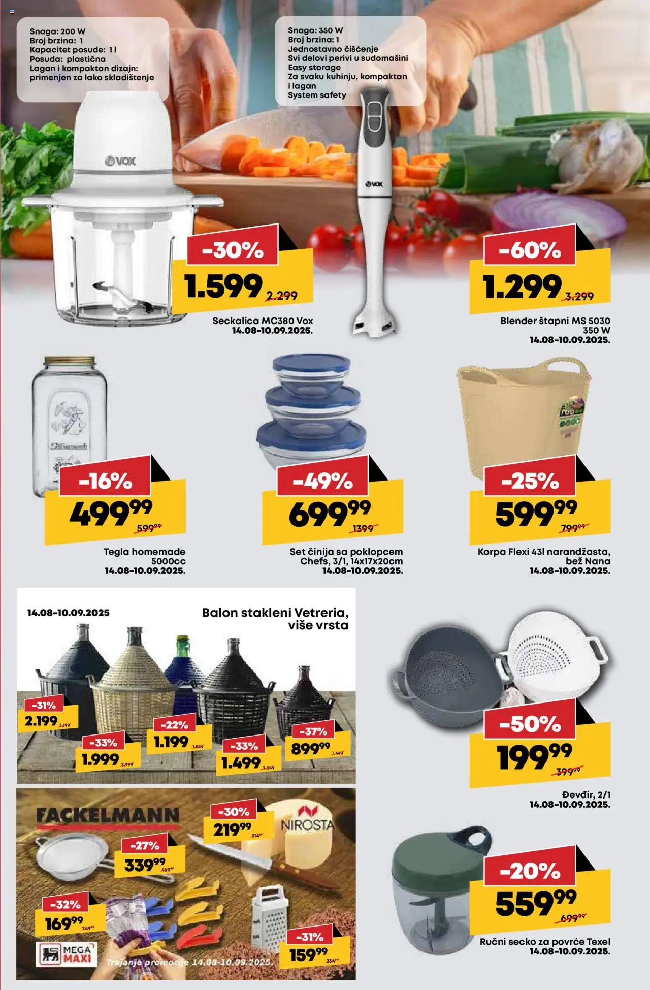 Tempo katalog - važi od 21.08.2025 | Strana: 33 | Proizvode: Korpa, Seckalica, Blender, Tegla