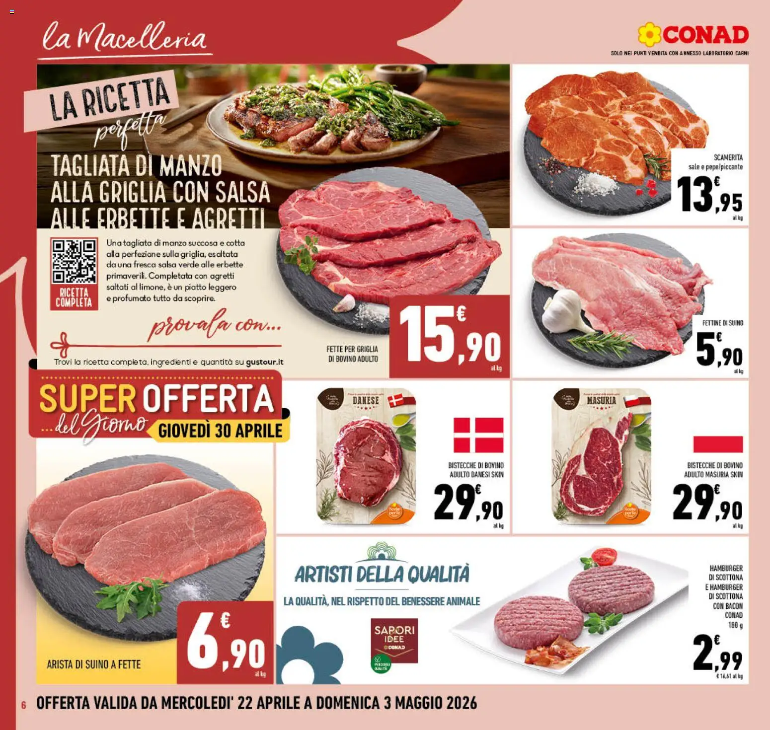 Volantino Conad del 22.04.2026 | Pagina: 6 | Prodotti: Salsa, Sale, Piatto, Hamburger