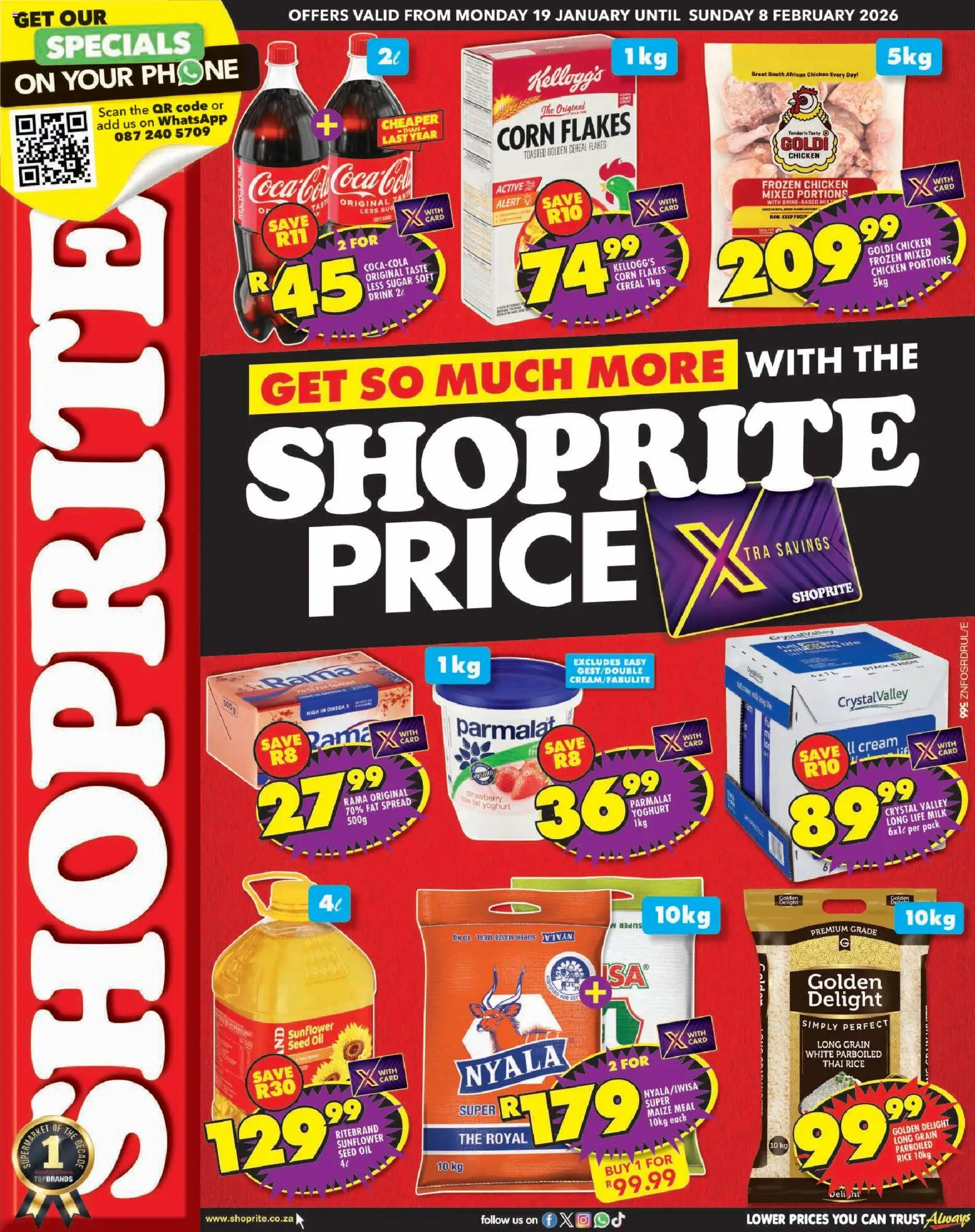 New Shoprite catalogue – valid from 19.01.2026 | Page: 1 | Products: Maize meal, Chicken, Rice, Flakes