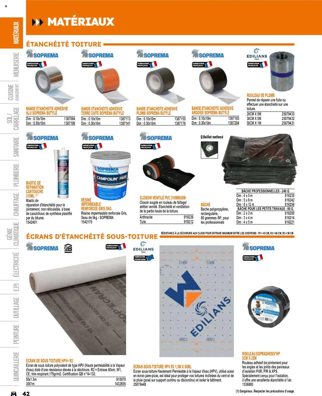 | Page: 42 | Produits: Tuile, Base, Rouleau, Cartouche