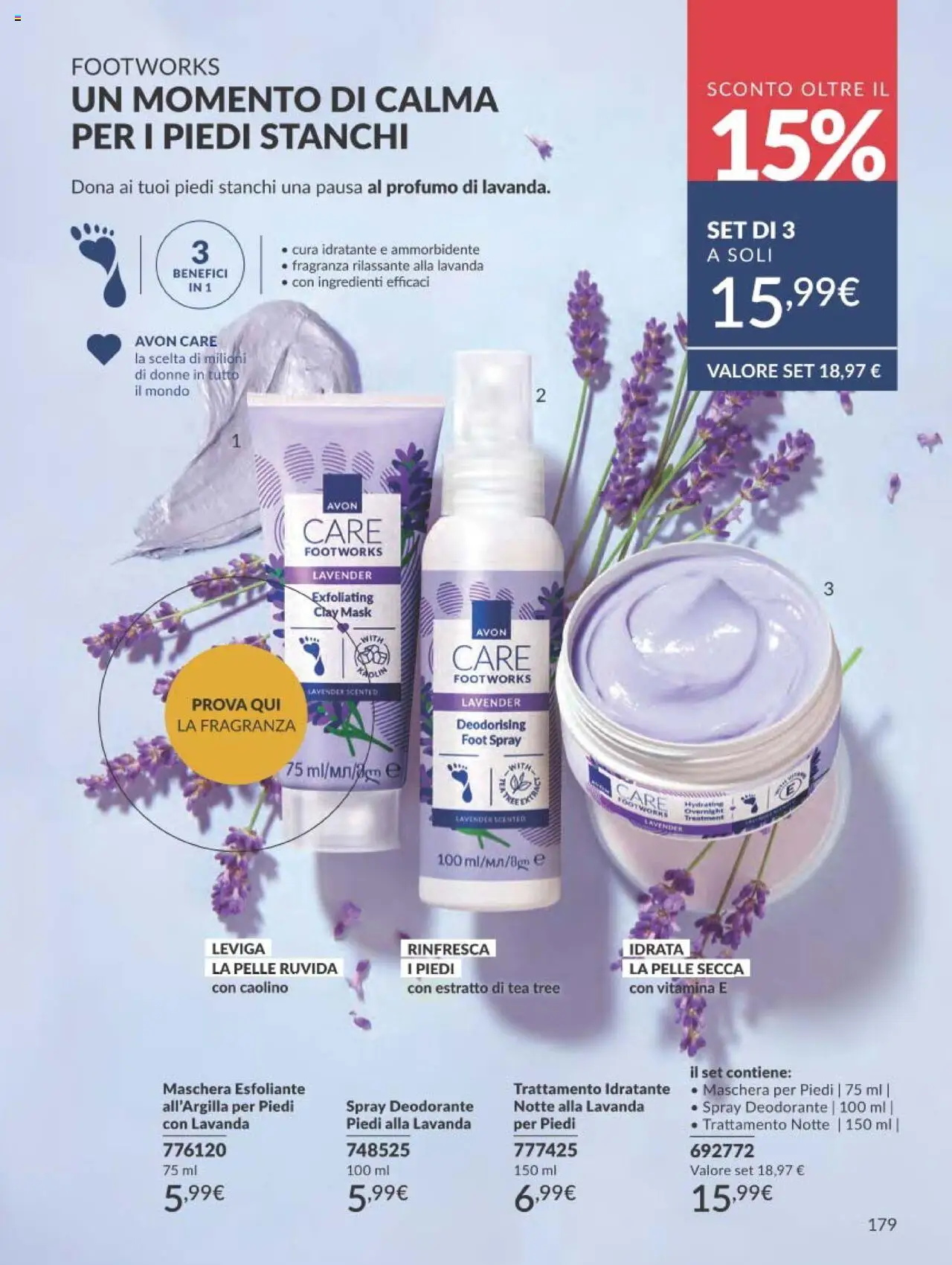 Volantino Avon del 01.09.2025 | Pagina: 179 | Prodotti: Deodorante, Ammorbidente, Lavanda, Profumo