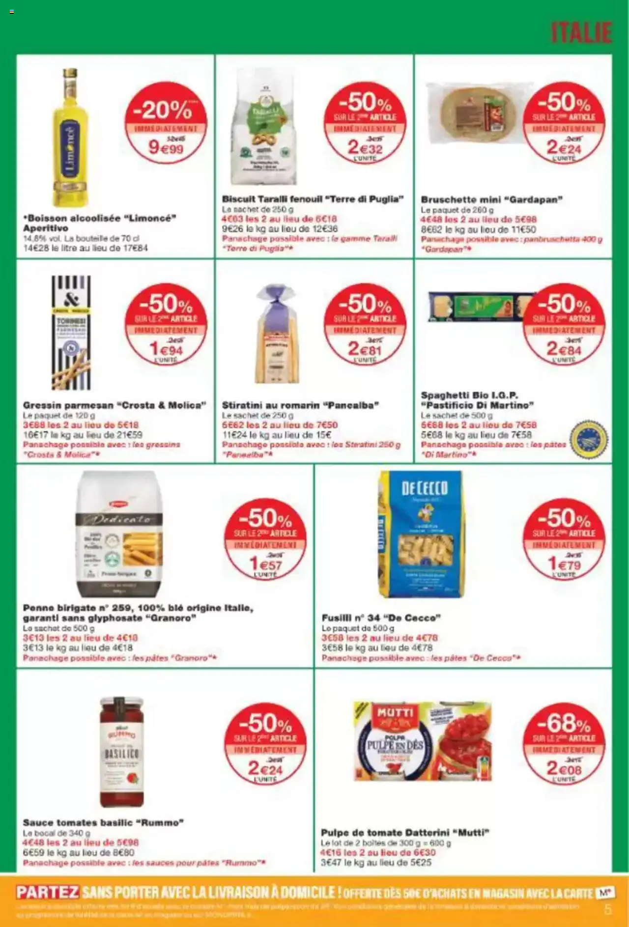  | Page: 5 | Produits: Spaghetti, Fenouil, Parmesan, Biscuits