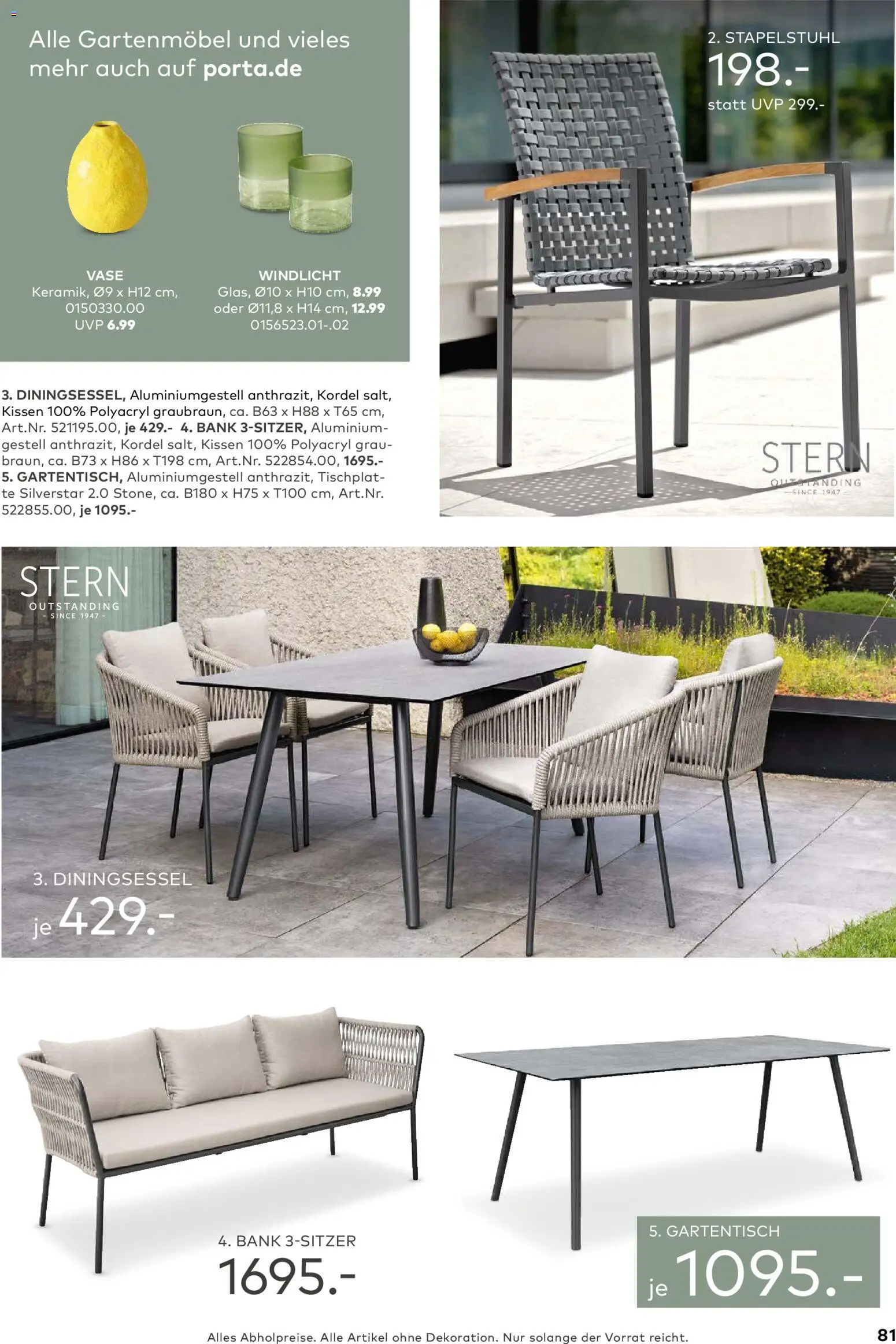 Porta! Gartenmöbel Katalog – gültig ab 01.03.2026 | Seite: 81 | Produkte: Kissen, Gartenmöbel, Vase