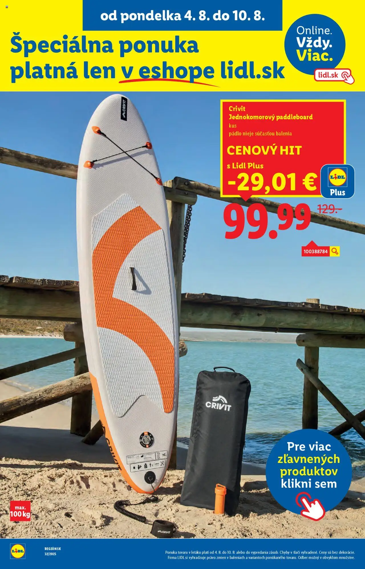 Lidl leták │ platný od 04.08.2025 | Strana: 60 | Produkty: Paddleboard