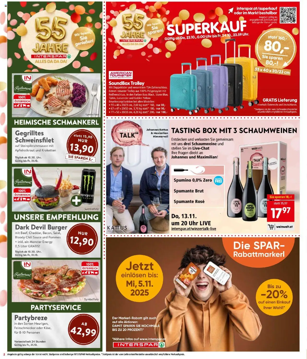 Interspar Flugblatt gültig ab 23.10.2025 | Seite: 2 | Produkte: Chili, Uhr, Box