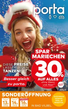 Porta! Das Spar-Mariechen präsentiert: 30% auf ALLES + riesiges Gewinnspiel - Bad Vilbel-Dortelweil ab 12.02.2026 gültig