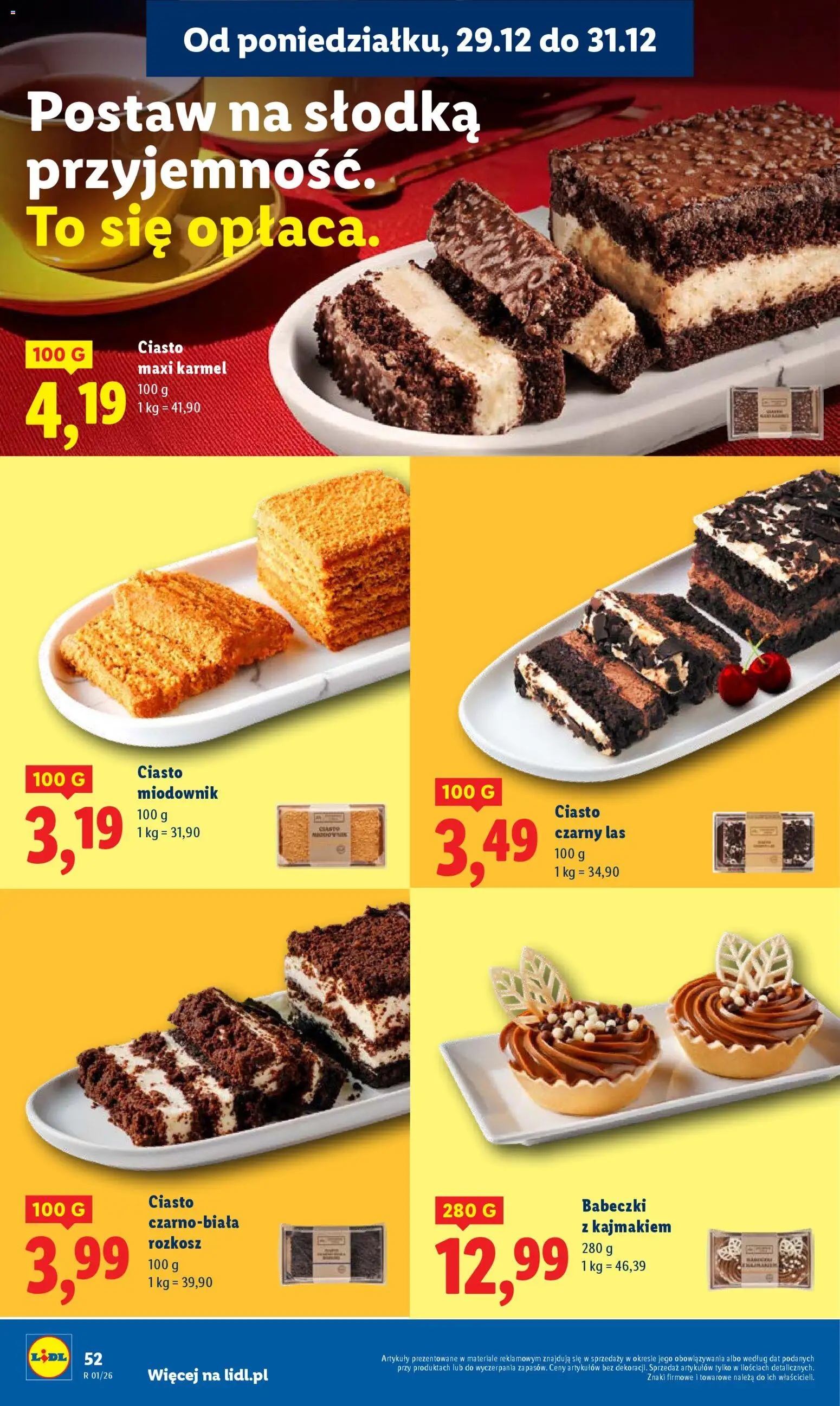 Lidl Gazetka od 29.12.2025 | Strona: 52 | Produkty: Ciasto, Babeczki