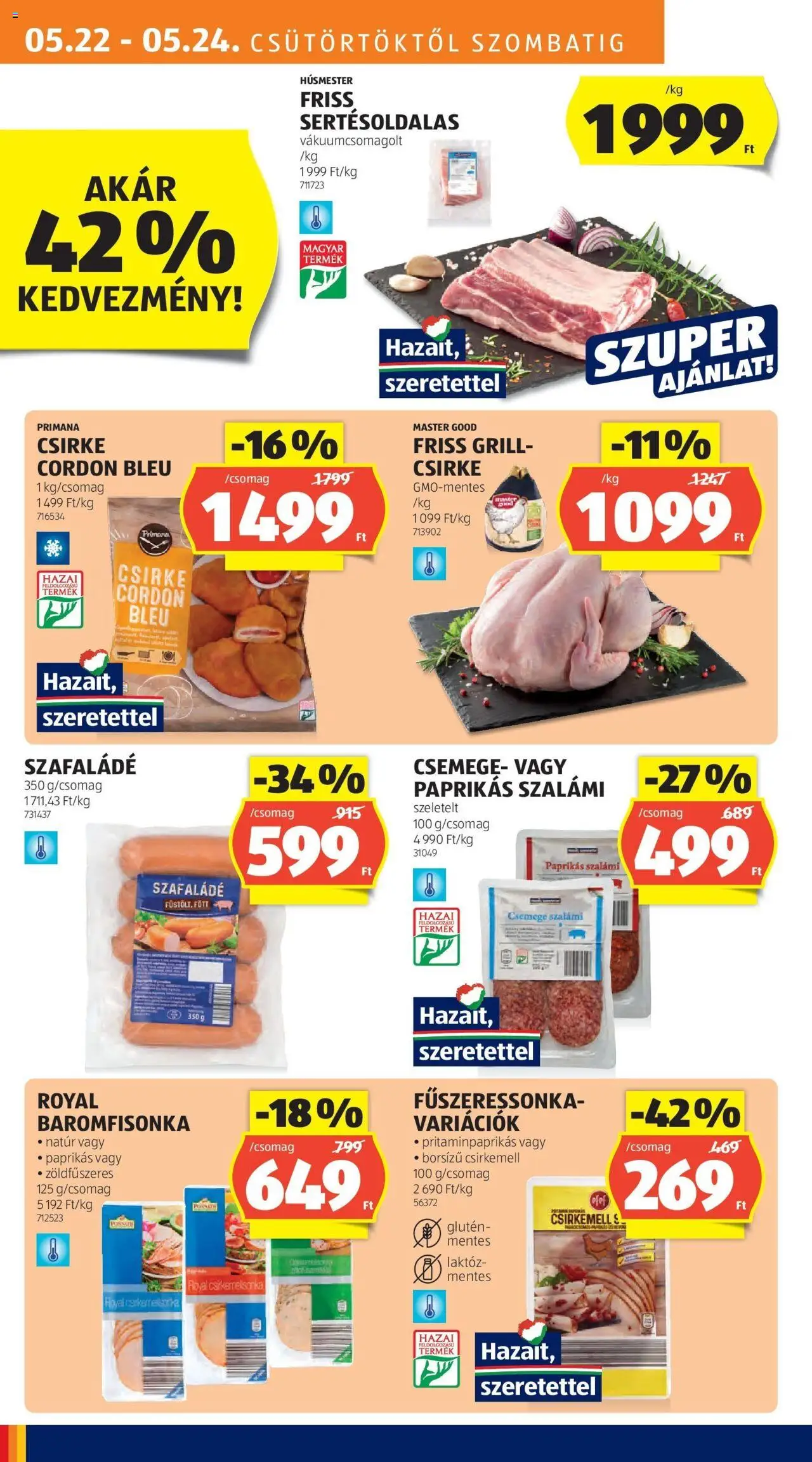 Aldi akciós ujság - amely érvényes a következő dátumtól: 29.05.2025 | Oldal: 10 | Termékek: Cordon bleu, Grill, Szalámi, Csirkemell