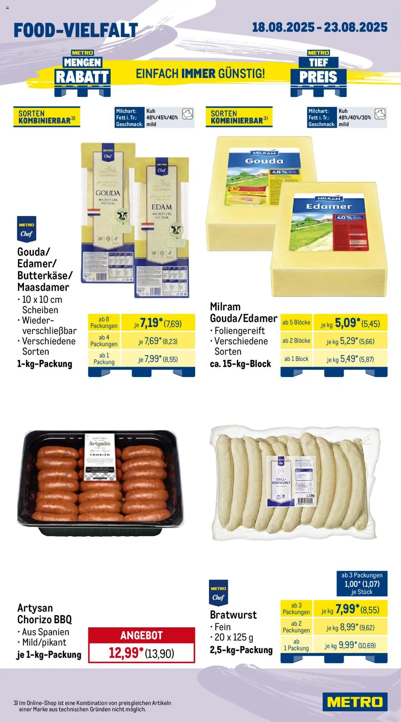 Metro Wochen-Angebote Gastro - gültig ab dem 18.08.2025 | Seite: 10 | Produkte: Grill, Gouda, Bratwurst, Edamer