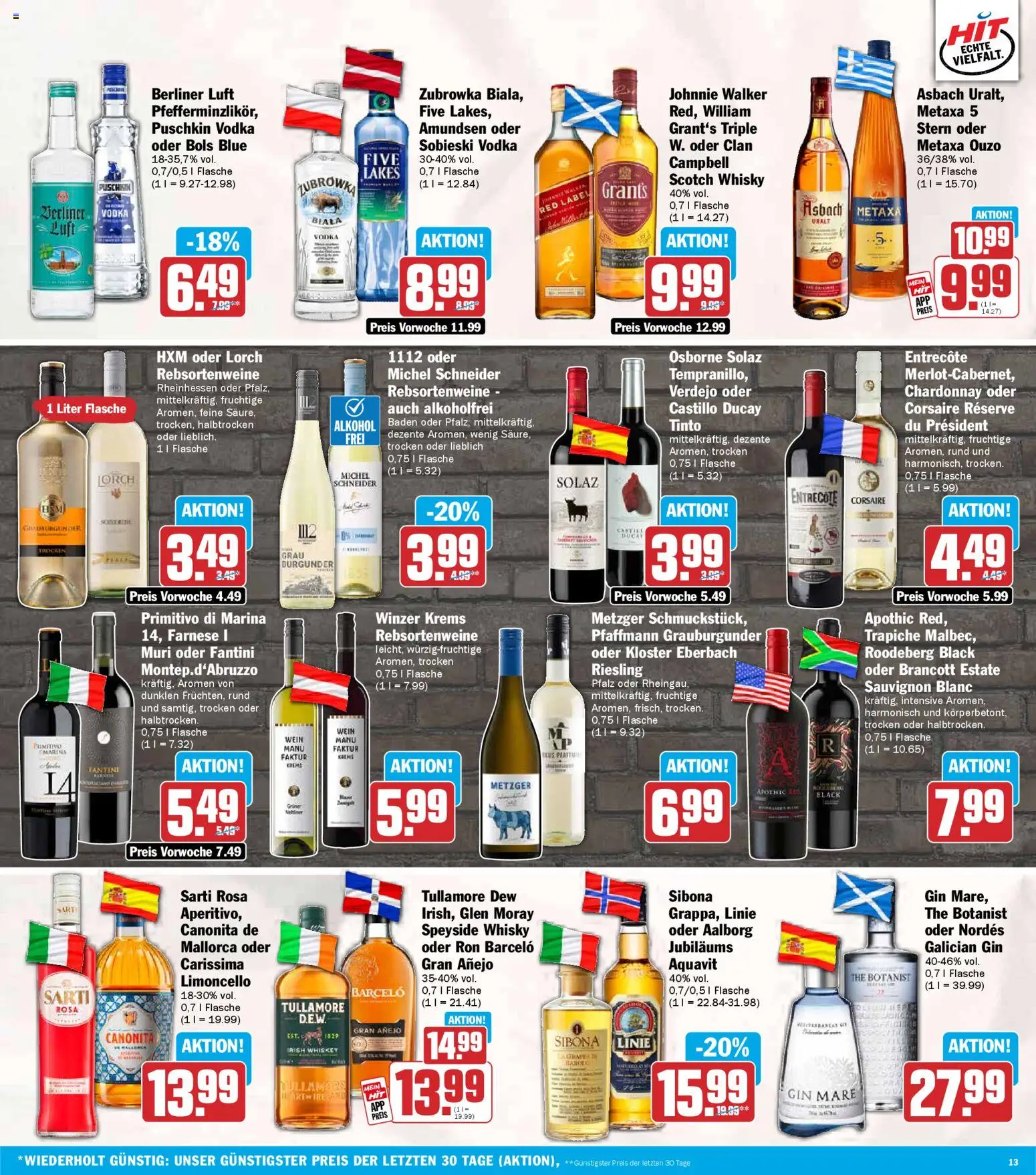 HIT Prospekt 	 – gültig ab 27.04.2026 | Seite: 13 | Produkte: Whisky, Entrecote, Whiskey, Asbach
