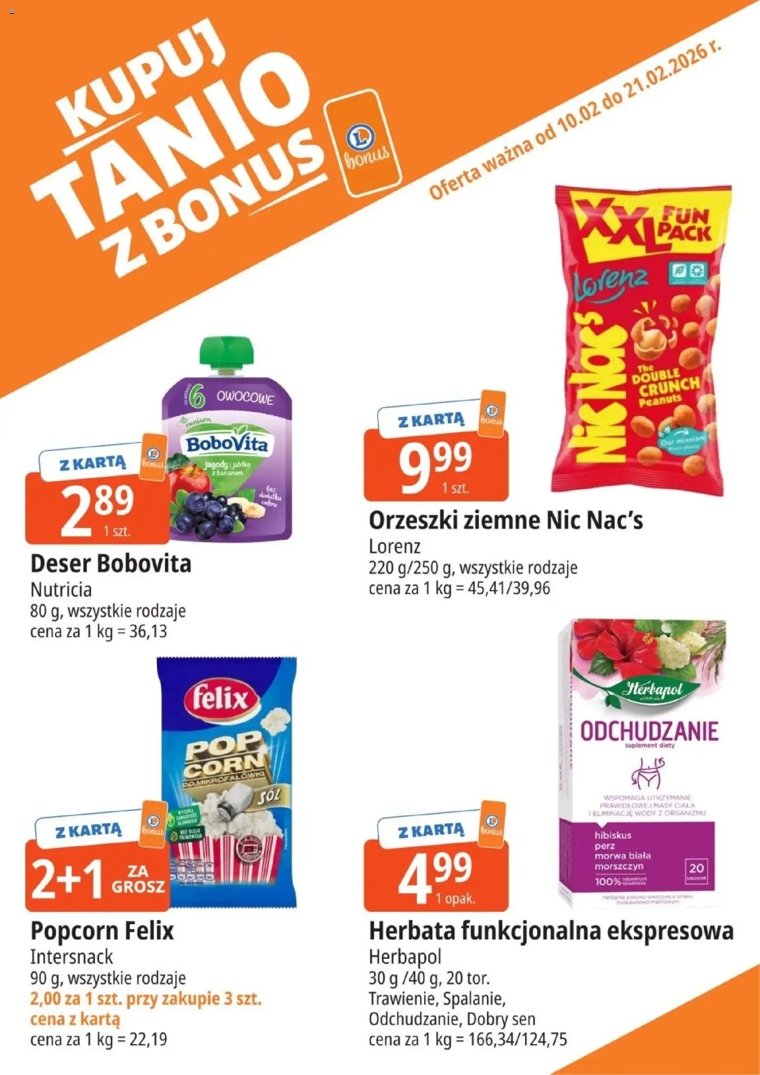 E.Leclerc gazetka - Kupony dodatkowe od 10.03.2026 | Strona: 9 | Produkty: Jagody, Orzeszki ziemne, Popcorn, Herbata