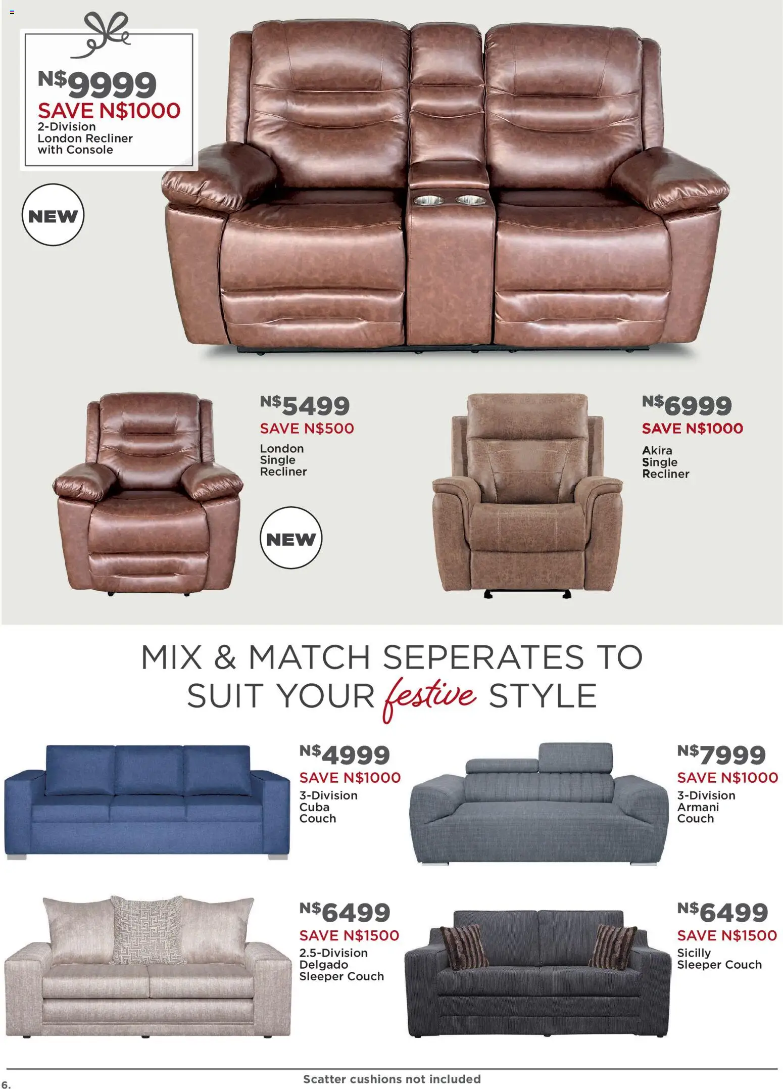 New House and Home catalogue – valid from 10.11.2025 | Page: 6 | Products: Suit, Couch