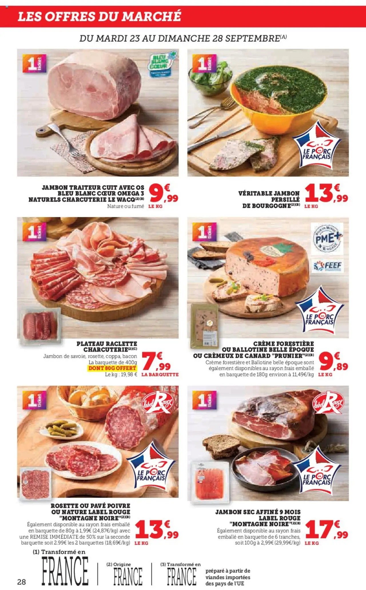  | Page: 28 | Produits: Poivre, Raclette, Jambon, Porc