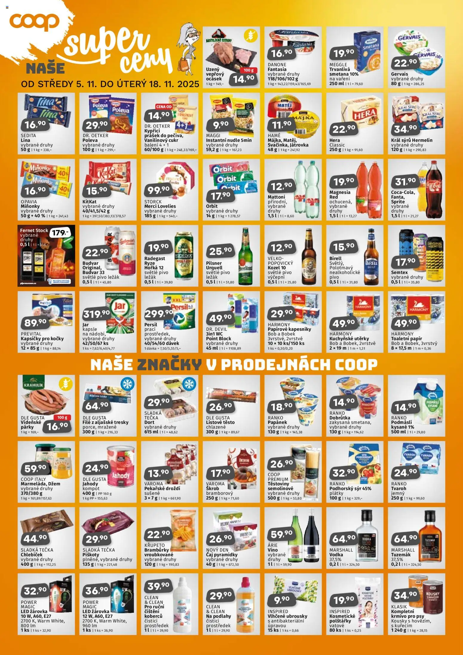 Coop leták - Jihočeský region od 05.11.2025 | Strana: 2 | Produkty: Vlhčené ubrousky, Polštářky, Mattoni, Čaj