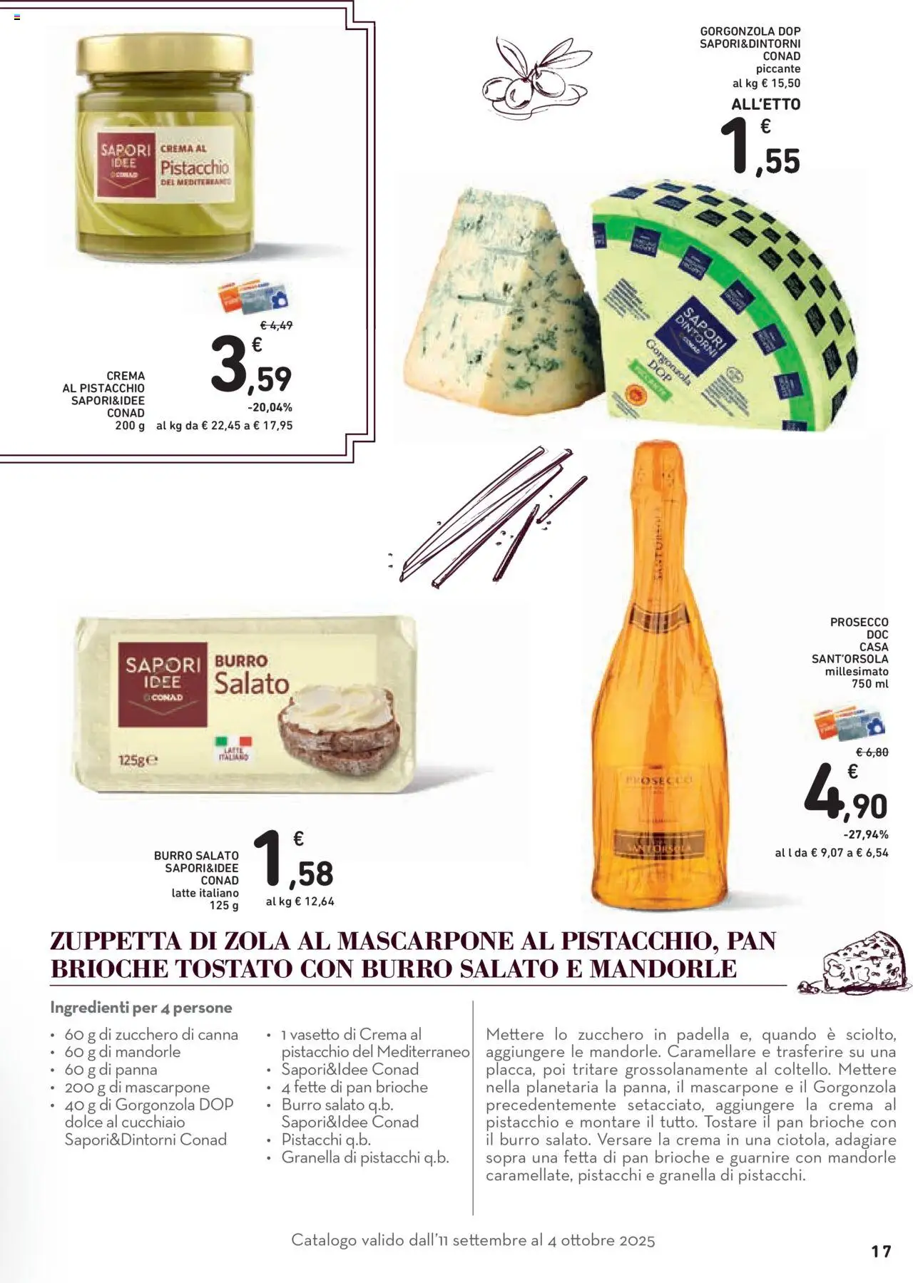 Volantino Conad del 11.09.2025 | Pagina: 17 | Prodotti: Panna, Zucchero, Burro, Mascarpone