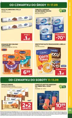 Stokrotka Gazetka od 11.09.2025 | Strona: 3 | Produkty: Łosoś atlantycki, Stokrotka, Kiełbaski, Płatki