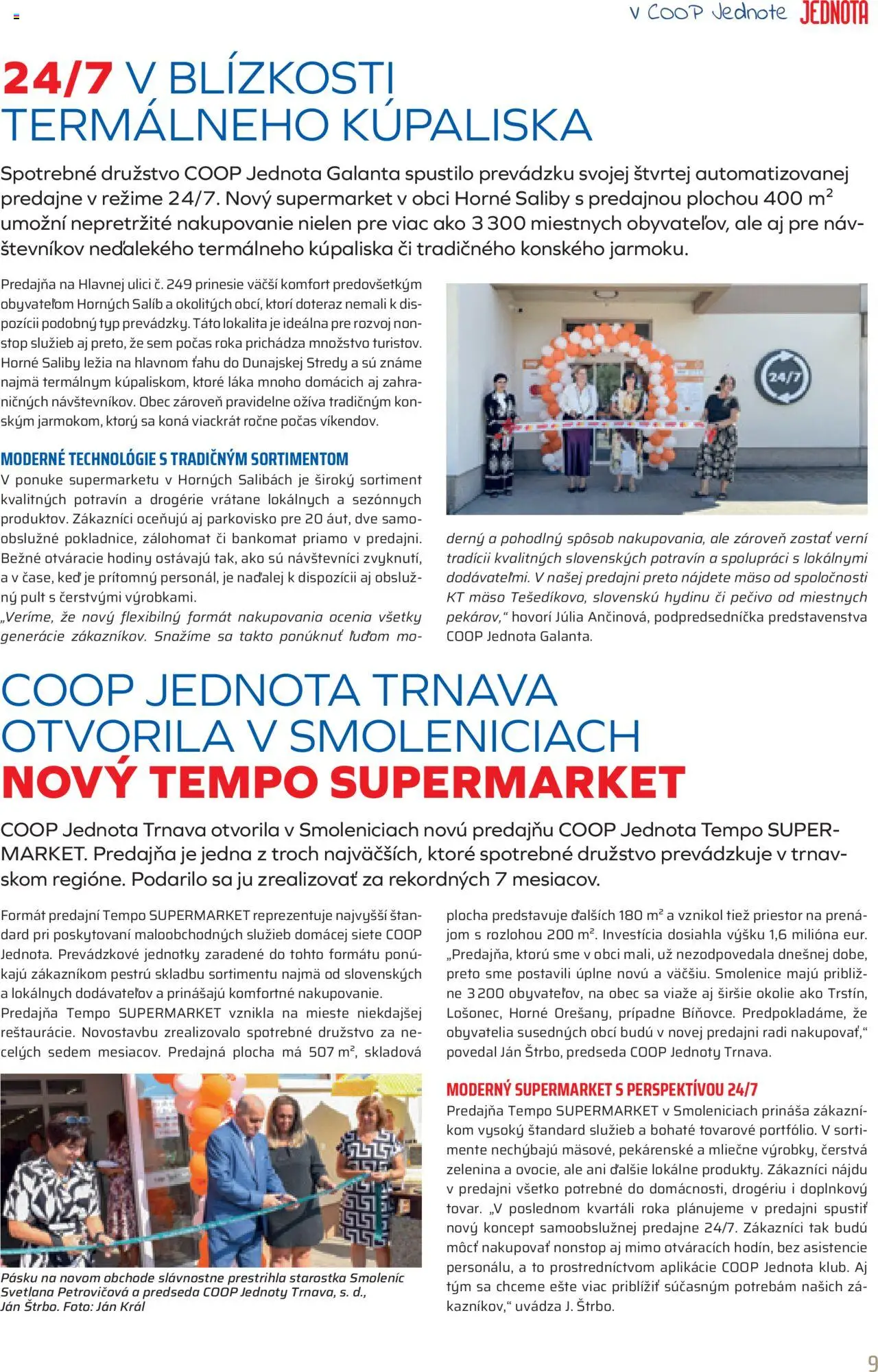 Nové COOP Jednota akcie – leták je platný od 01.10.2025 | Strana: 9 | Produkty: Hodiny, Stan