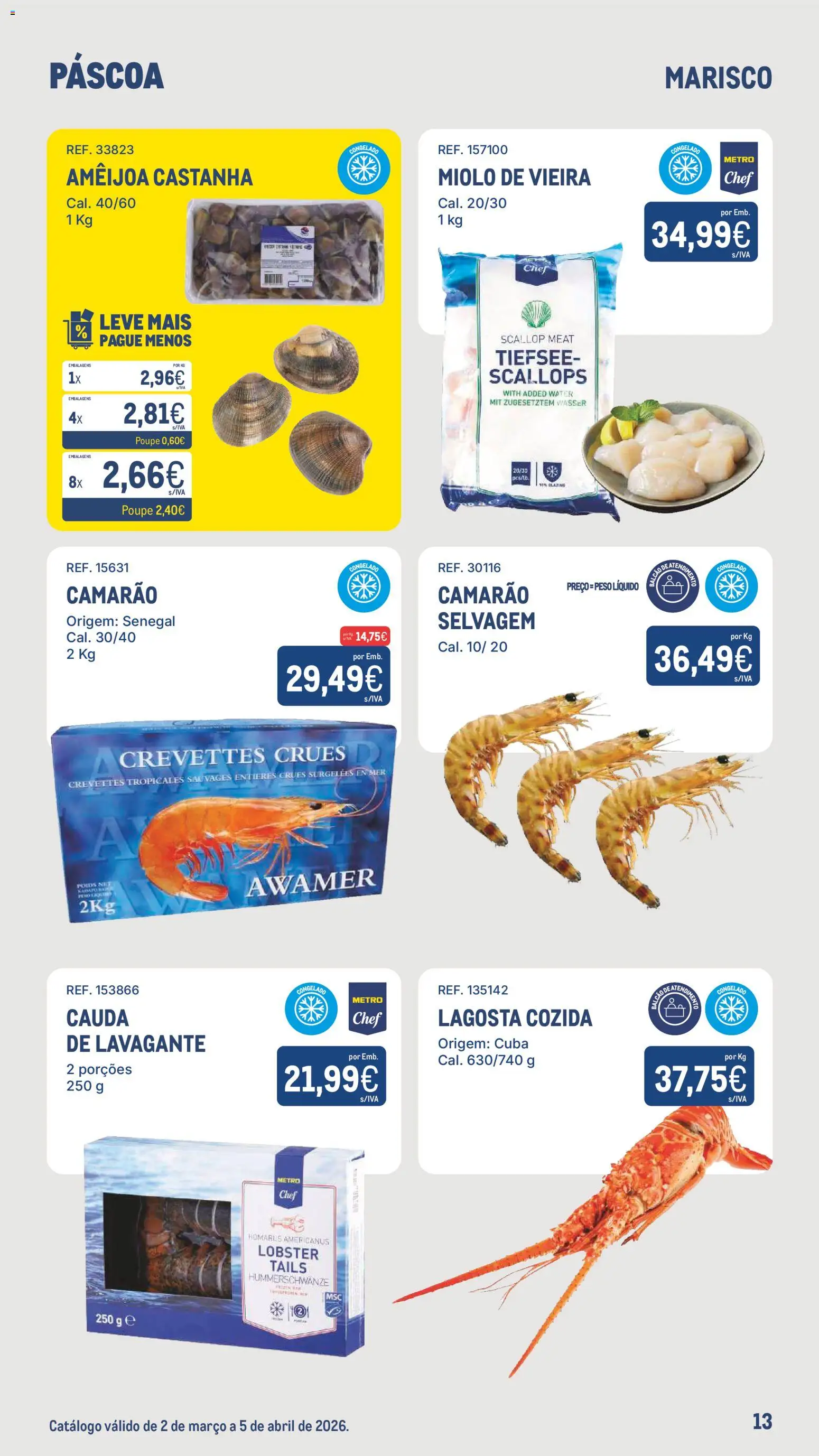 Makro - Especial Páscoa │ válido de 02.03.2026 | Página: 13 | Produtos: Lagosta, Camarão