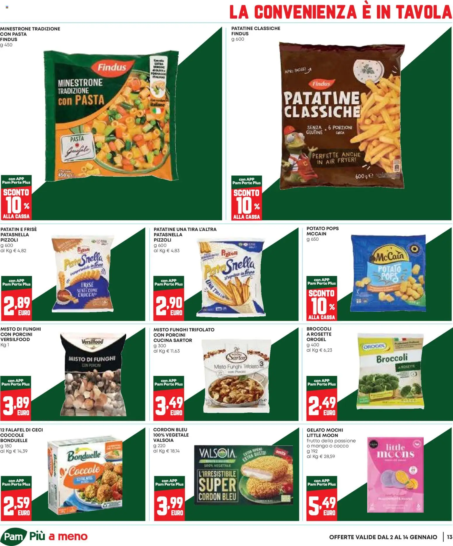 Volantino Panorama del 02.01.2026 | Pagina: 13 | Prodotti: Patatine, Gelato, Pasta, Funghi