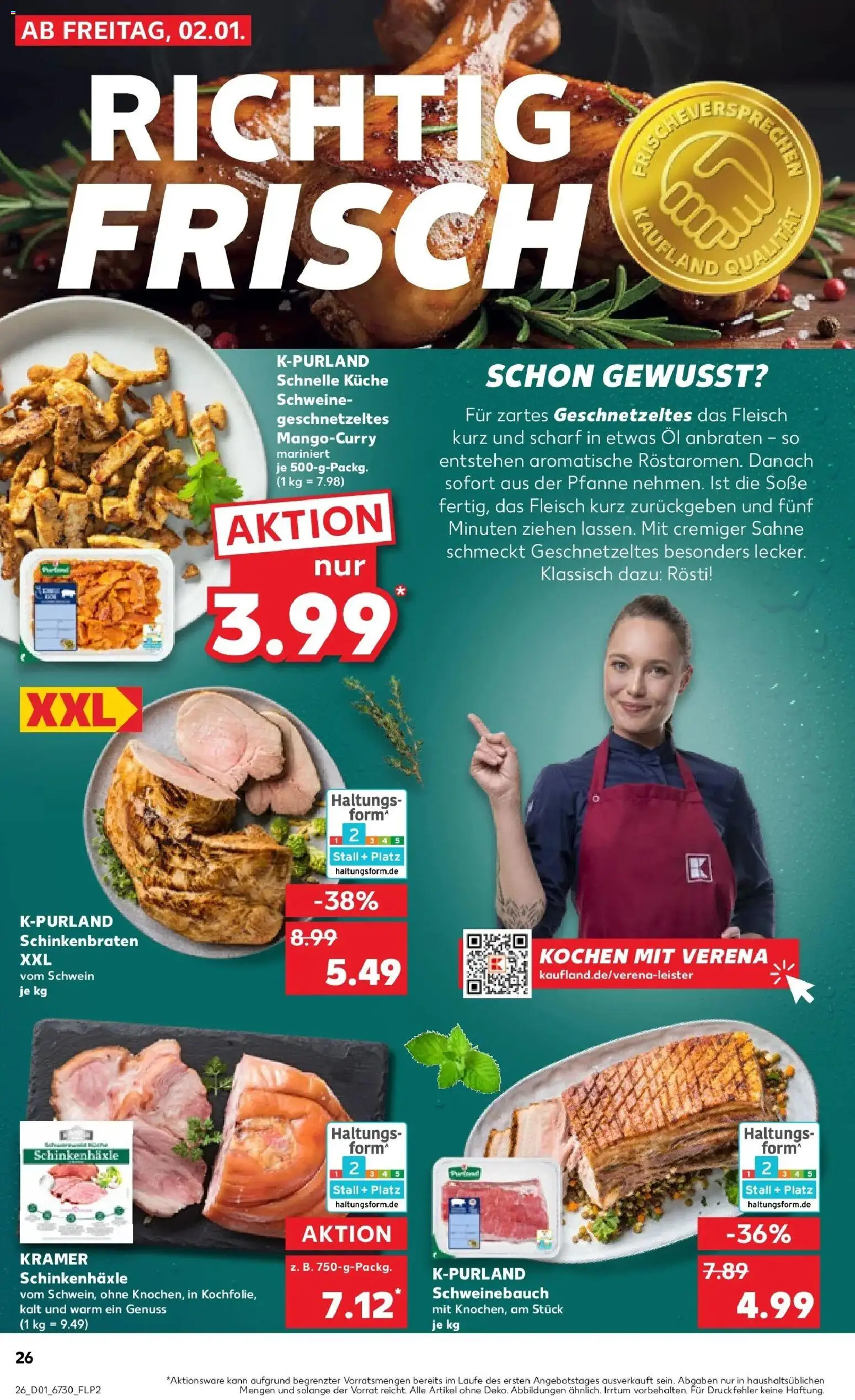 Kaufland prospekt Bad Langensalza	 – gültig ab 05.01.2026 | Seite: 32 | Produkte: Öl, Schweinebauch, Küche, Sahne