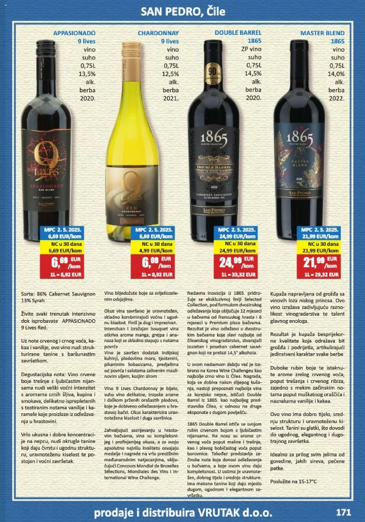 Vrutak katalog | vrijedi od 01.11.2025 | Stranica: 171 | Proizvodi: Vino, Crno vino, Voda, Maline