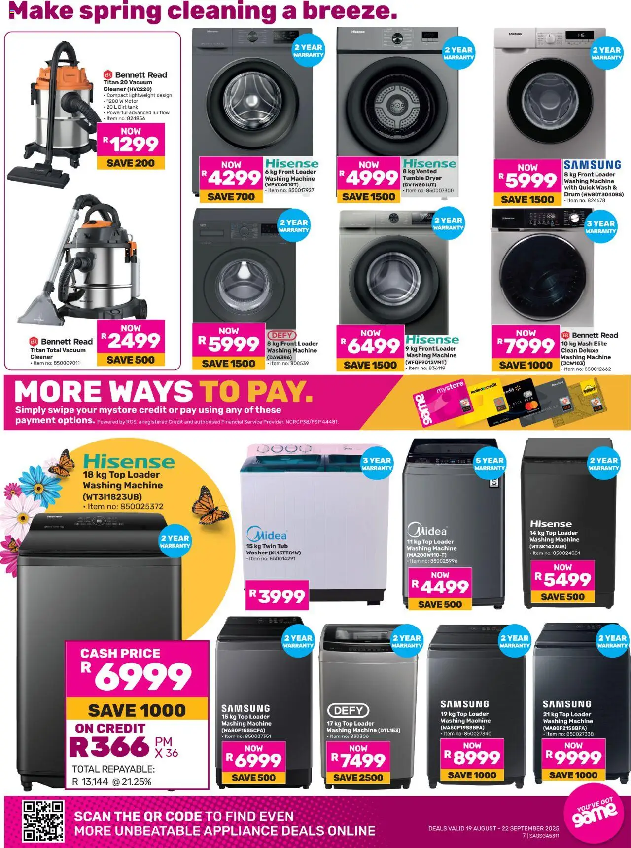 Game Specials │ valid from 19.08.2025 | Page: 7 | Products: Tank, Washing machine, Dryer, Tumble dryer