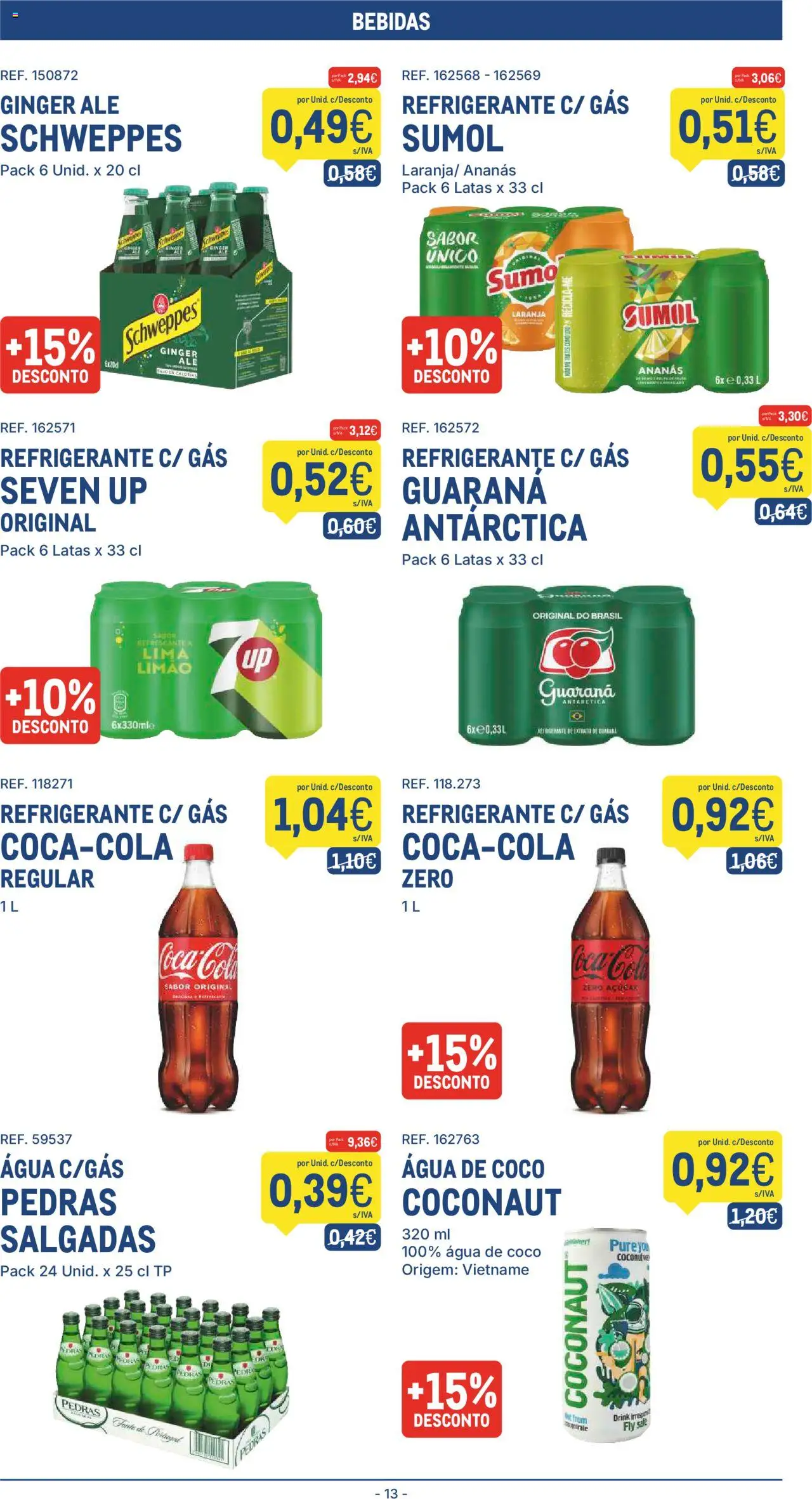 Makro folheto │ válido de 12.08.2025 | Página: 13 | Produtos: Agua, Refrigerante, Sumo, Açúcar